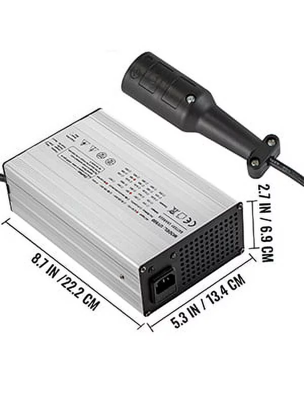 BENTISM Golf Cart Battery Charger48V Club Car Charger 15A Golf Cart Electric Charger 3 Pin Plug Round / LED Club Car Battery Charger Aluminum Shell Power Wise Golf Cart Battery Charger