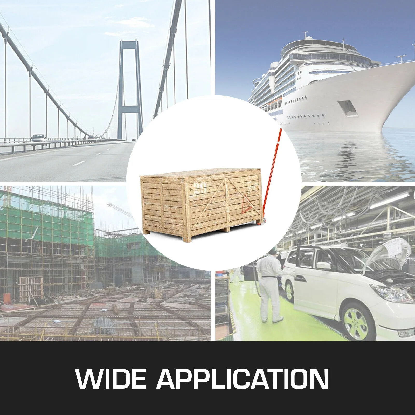 BENTISM Heavy Duty Pry lever Bar 3T/6600LBS Capacity with Wheels & 6'/1.8M Handle