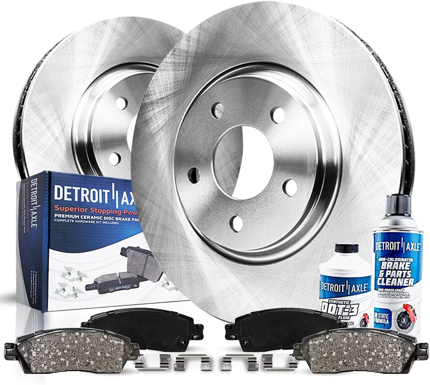 Detroit Axle - Front Brake Kit for Chrysler Town & Country Grand Voyager Dodge Grand Caravan Plymouth Prowler Brake Rotors Ceramic Brakes Pads Replacement: 11.10
