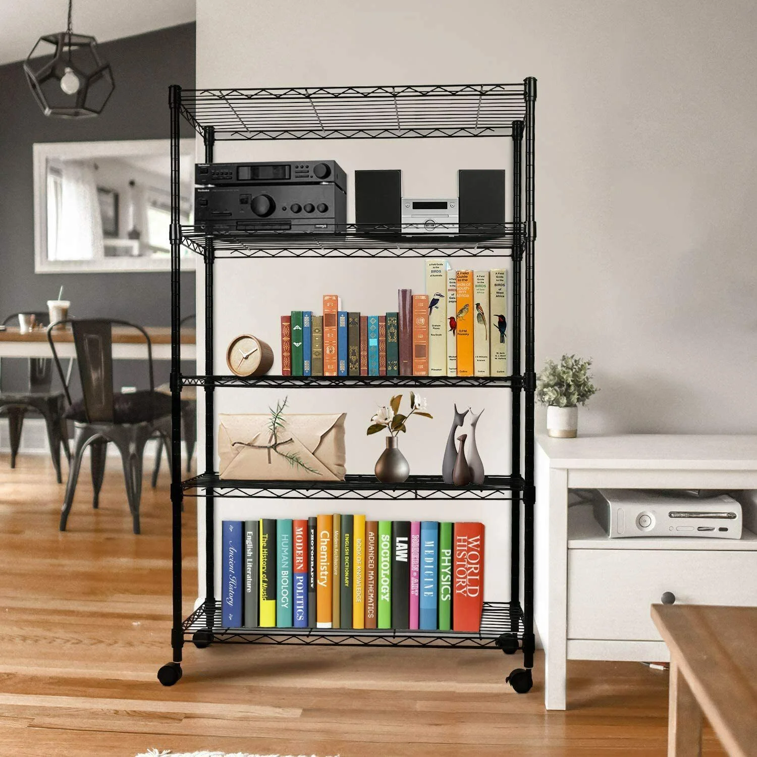 Simple Deluxe 5 Shelf Heavy Duty Storage Shelving Unit Steel Organizer Wire Rack