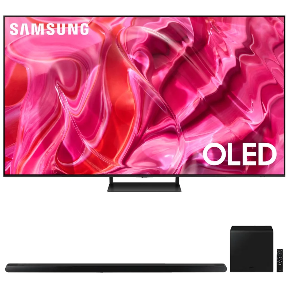 Samsung QN65S90CA 65 Inch OLED 4K Smart TV (2023 Model) Bundle with Samsung HW-S800B 3.2.1ch Soundbar (Black) with Wireless Dolby Atmos DTS:X