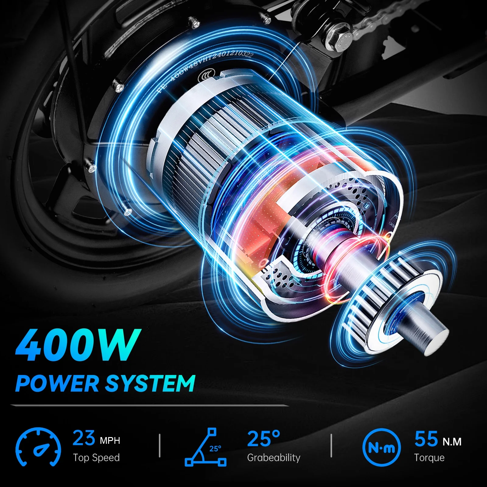 SURNAT Z9 Folding Adult Electric Bike Full Suspension 400W(Peak 600W) 48V 10.4Ah/13Ah Removable Battery 23MPH 14