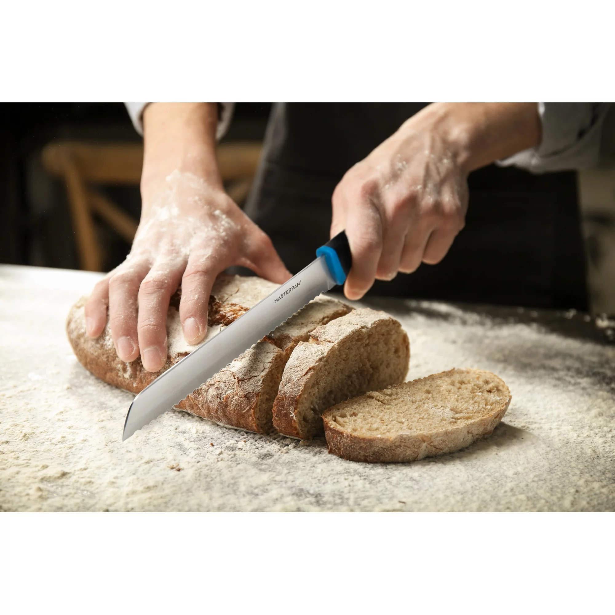 Masterpan  Knife Set with Protective Blade Covers, Stainless Steel Blade & Non-Slip Handle - 12 Piece