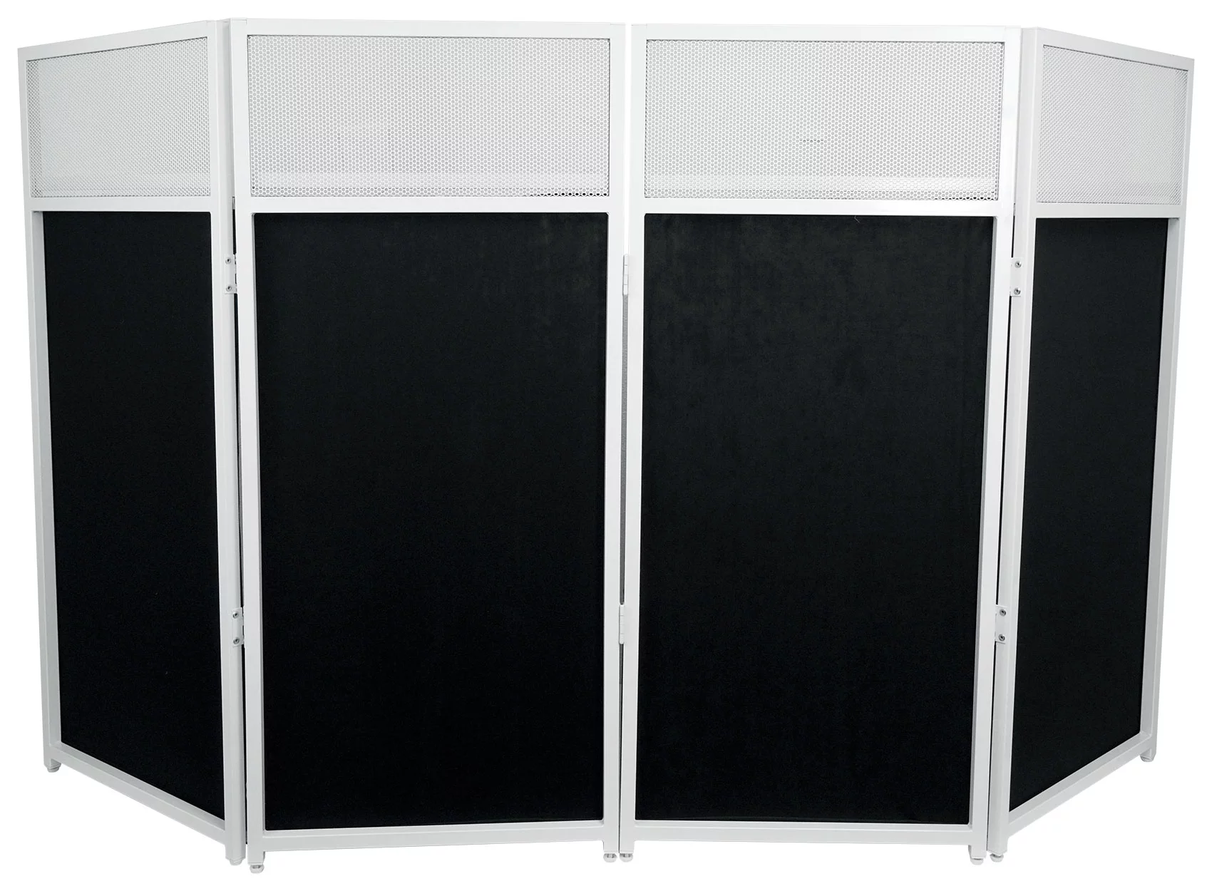 Rockville Rockbooth White Event Booth DJ Facade+Built in Table+Travel Bag+Scrims