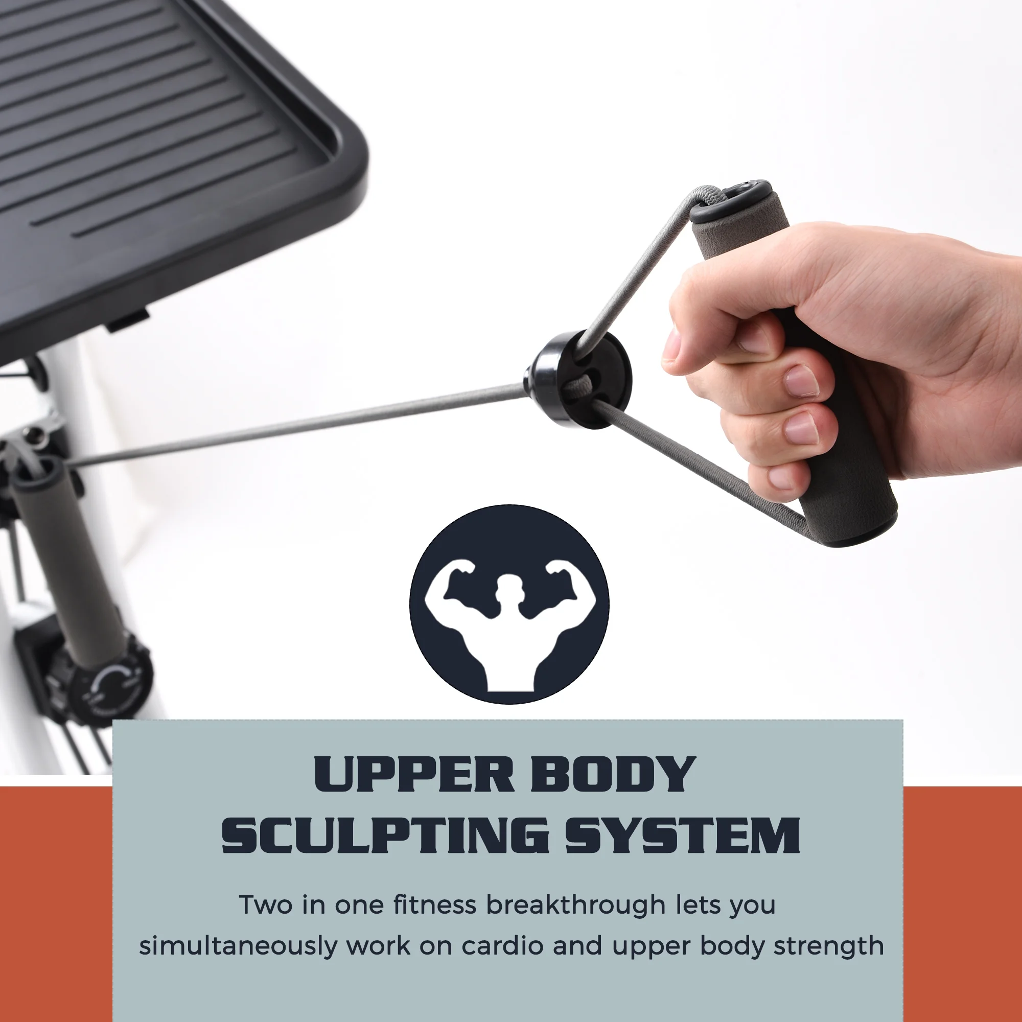 Merax 3 in 1 Exercise Bikes Folding Magnetic Upright Fitness Cycle with Desktop, Arm Resistance Bands and Extra-large Adjustable Seat