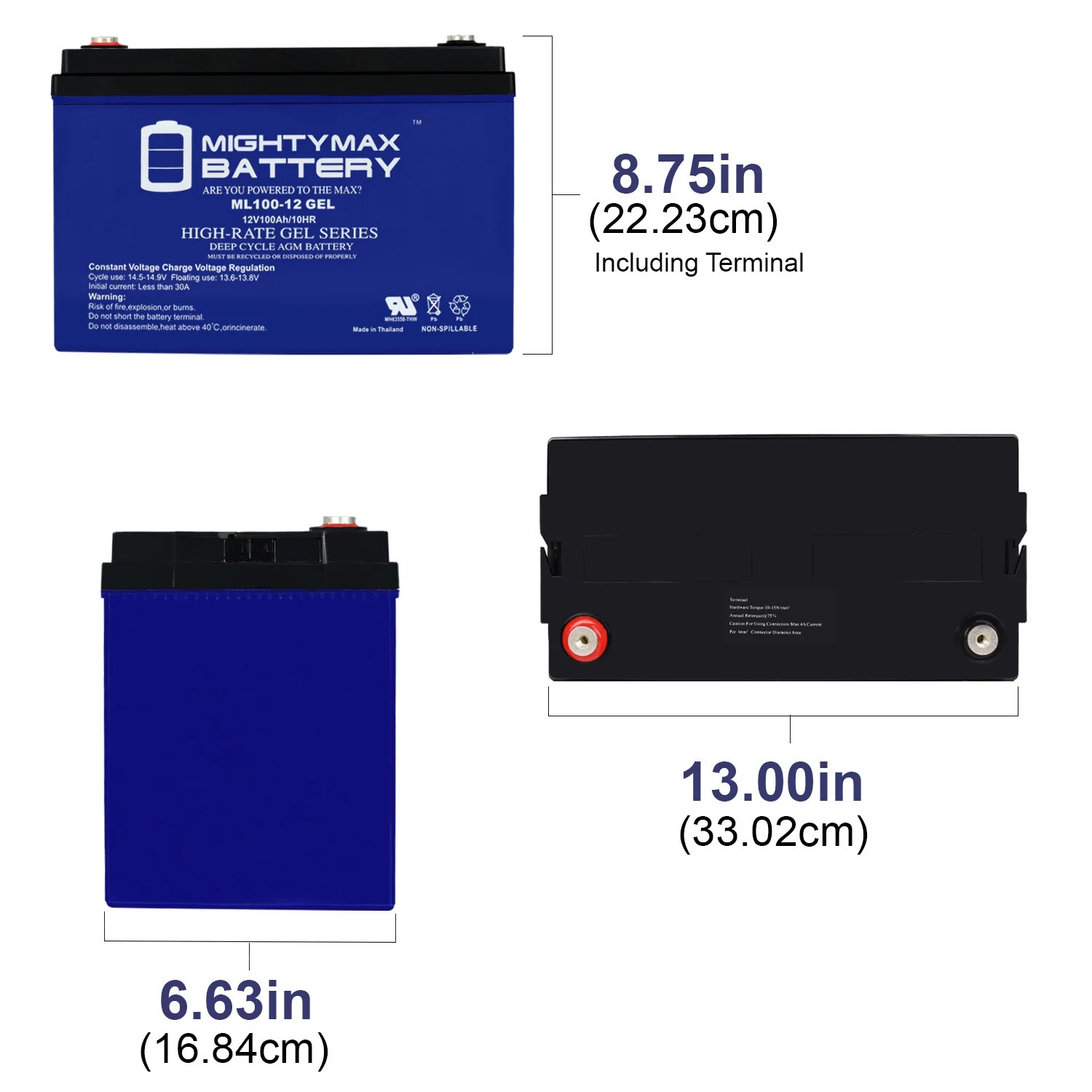 12V 100AH GEL Battery Replacement for SUVPR XT-GP2000