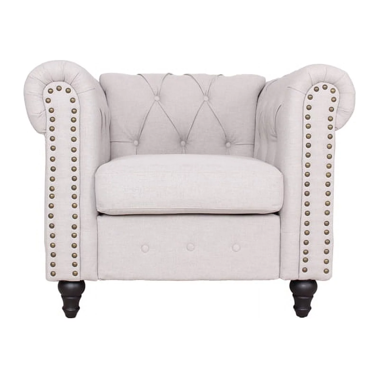 Home Square 2 Piece Set with Living Room Sofa and Chair in Light Gray