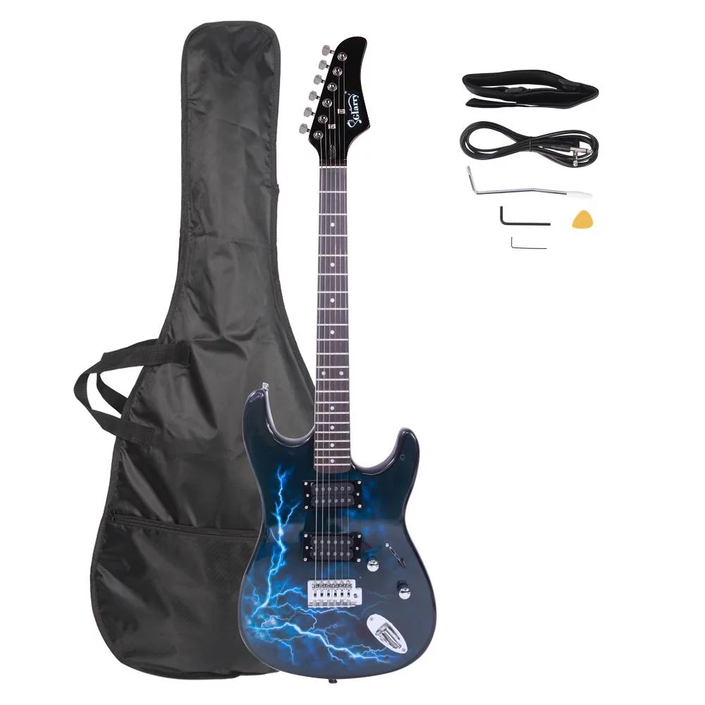 Glarry Electric Guitar GST-E Double Pickup with Guitar Bag for Beginners