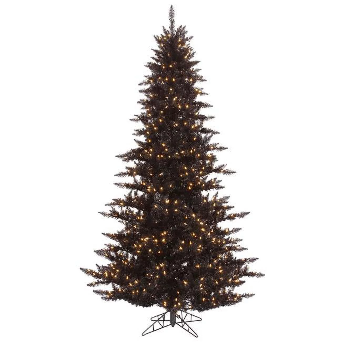 3 ft. x 25 in. Black Fir Christmas Tree with 100 Warm White 234 Tips Dura LED Light - Black - 3 ft. x 25 in.