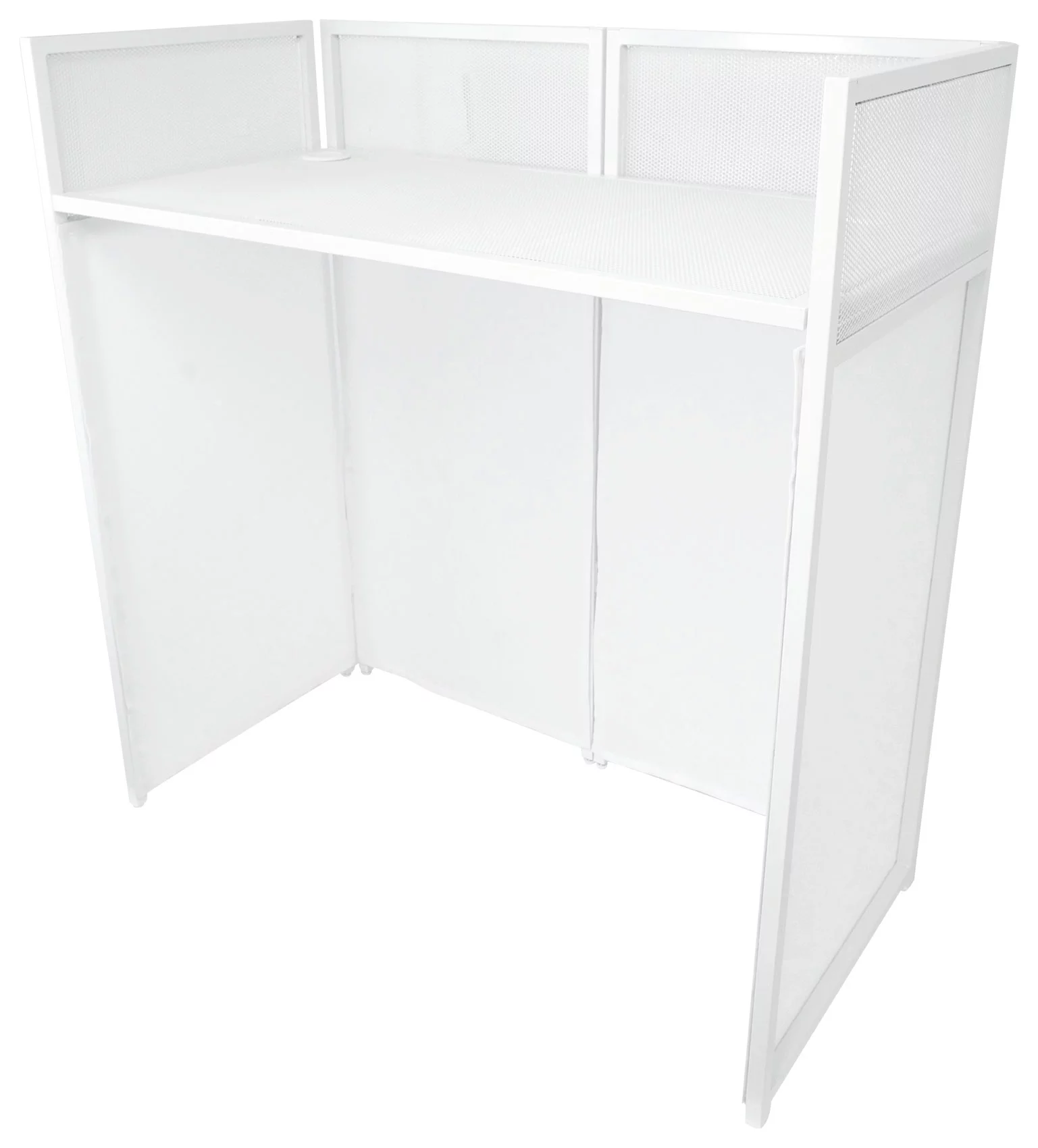 Rockville Rockbooth White Event Booth DJ Facade+Built in Table+Travel Bag+Scrims