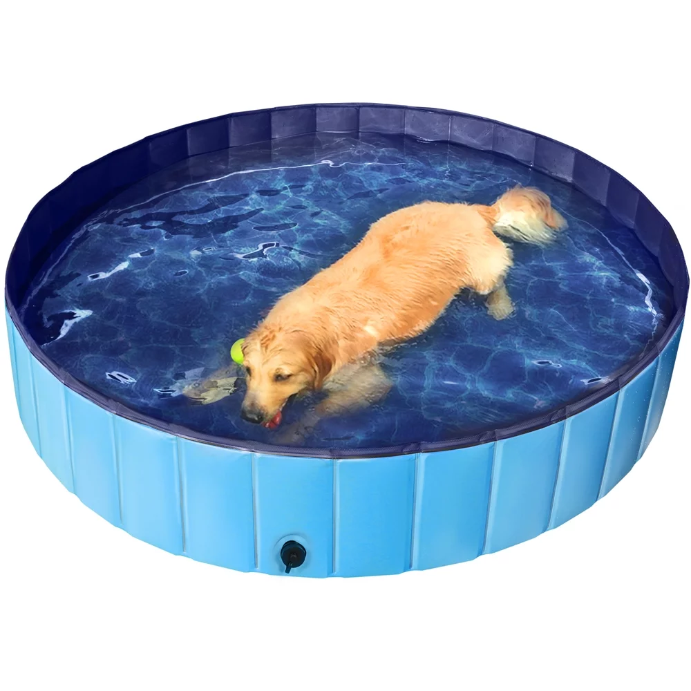 Blue Foldable Pet Pool,Suitable for Dogs,Cats or Other Pets to Swim and Bath