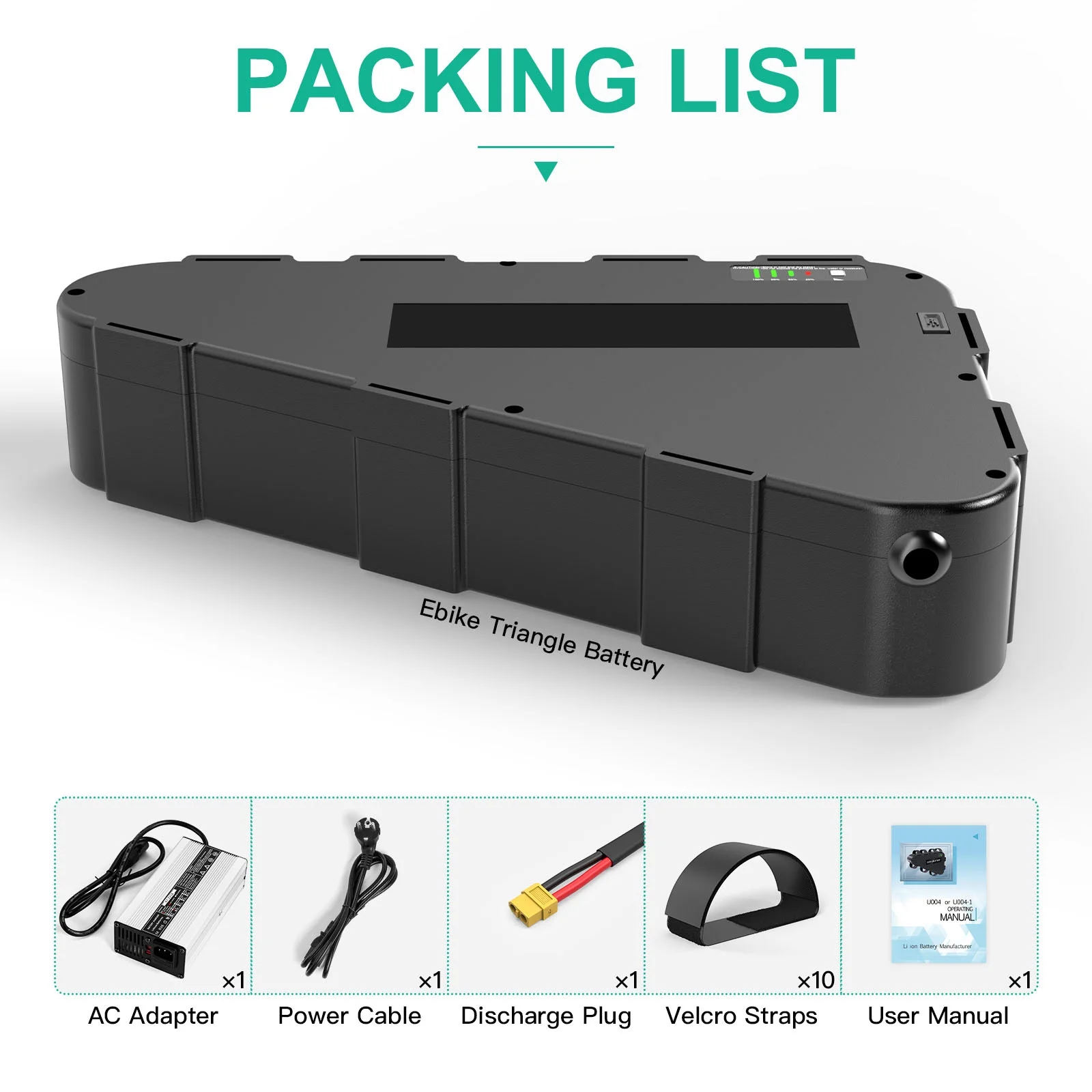 BVSLTUK 52V 20V Ebike Battery Lithium Battery Pack for 200W-2000W Bafang Aw Ancheer Voilamart and Other Motors Electric Bicycle Battery(with charger).