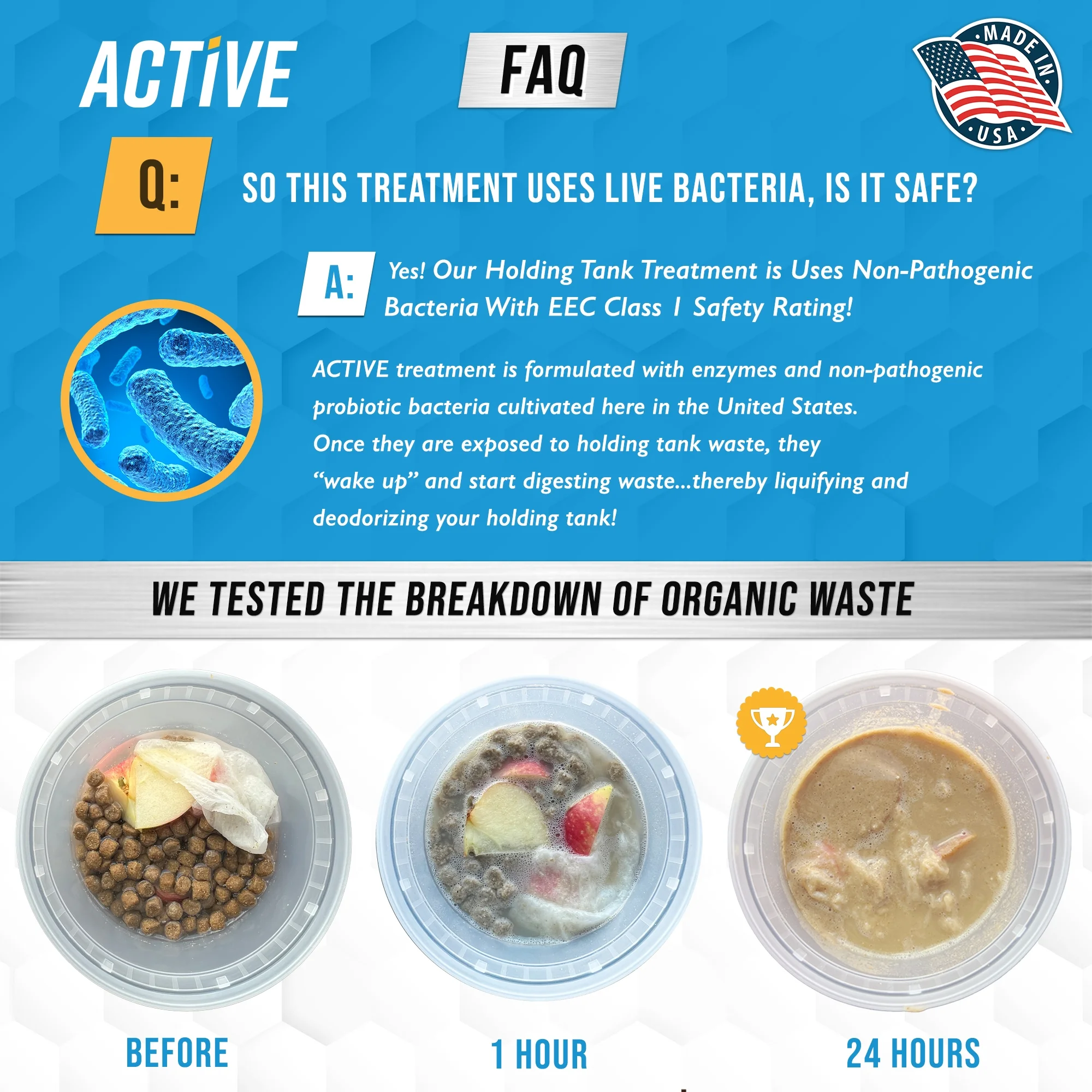 RV Black Tank Treatment Toilet Chemicals - 16 Treatments Waste Digester for Holding Tank, Gray Water Tank in RVs, Campers & Boat - Camper Toilet Sensor Cleaner, Sewer Deodorizer, 32oz - Made in USA