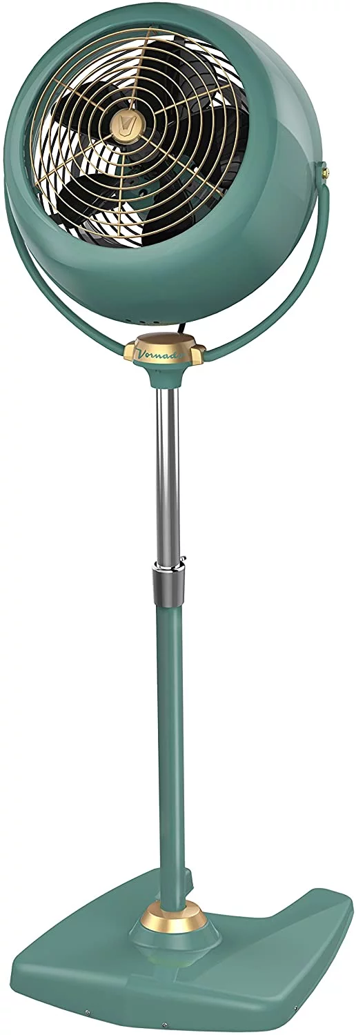 Vornado VINTAGE Whole Room Pedestal Air Circulator,  3 Speeds with Adjustable Height 42-55″ and Full Action Pivot Head Included