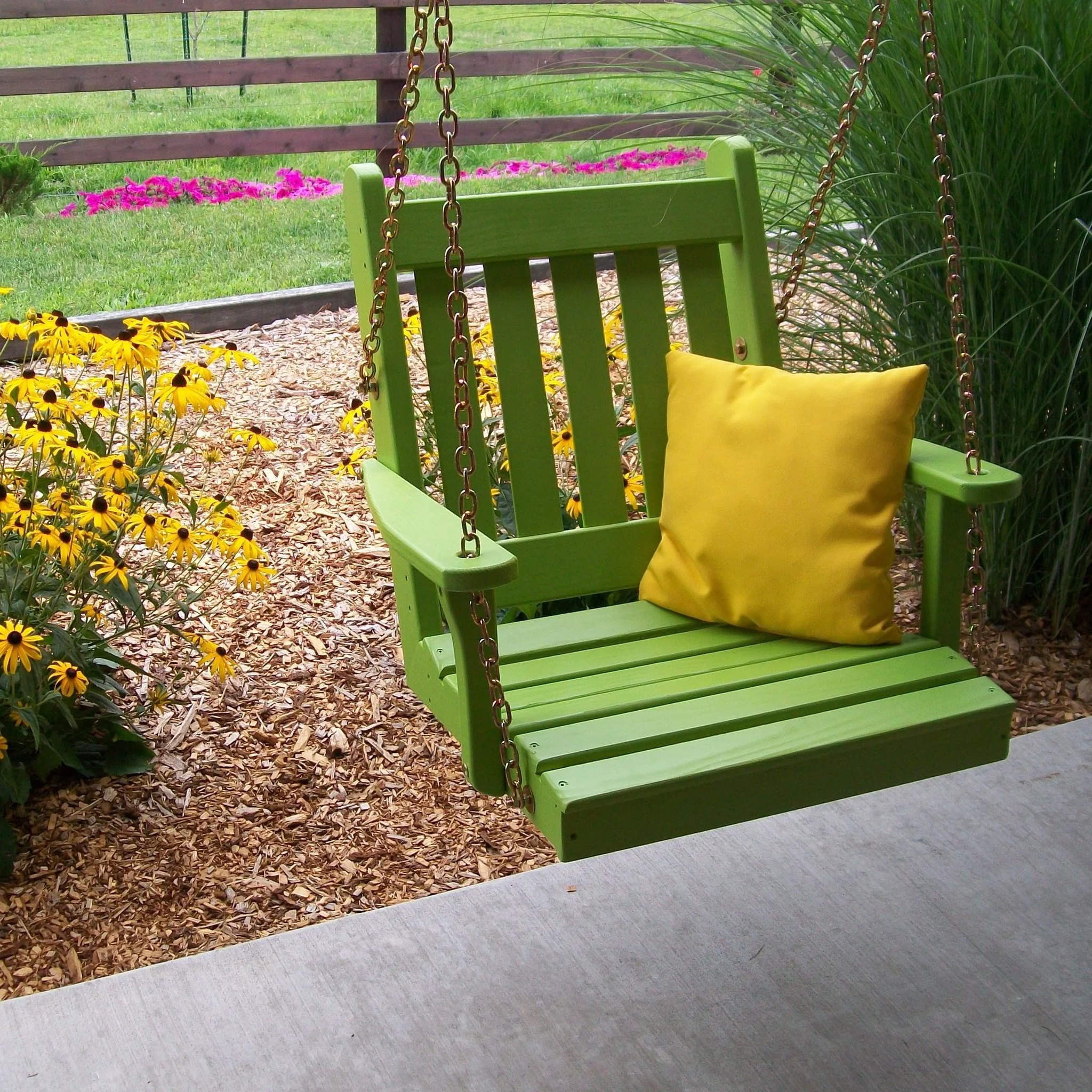 Kunkle Holdings, LLC Pine 2' Traditional English Chair Swing Cedar Stain