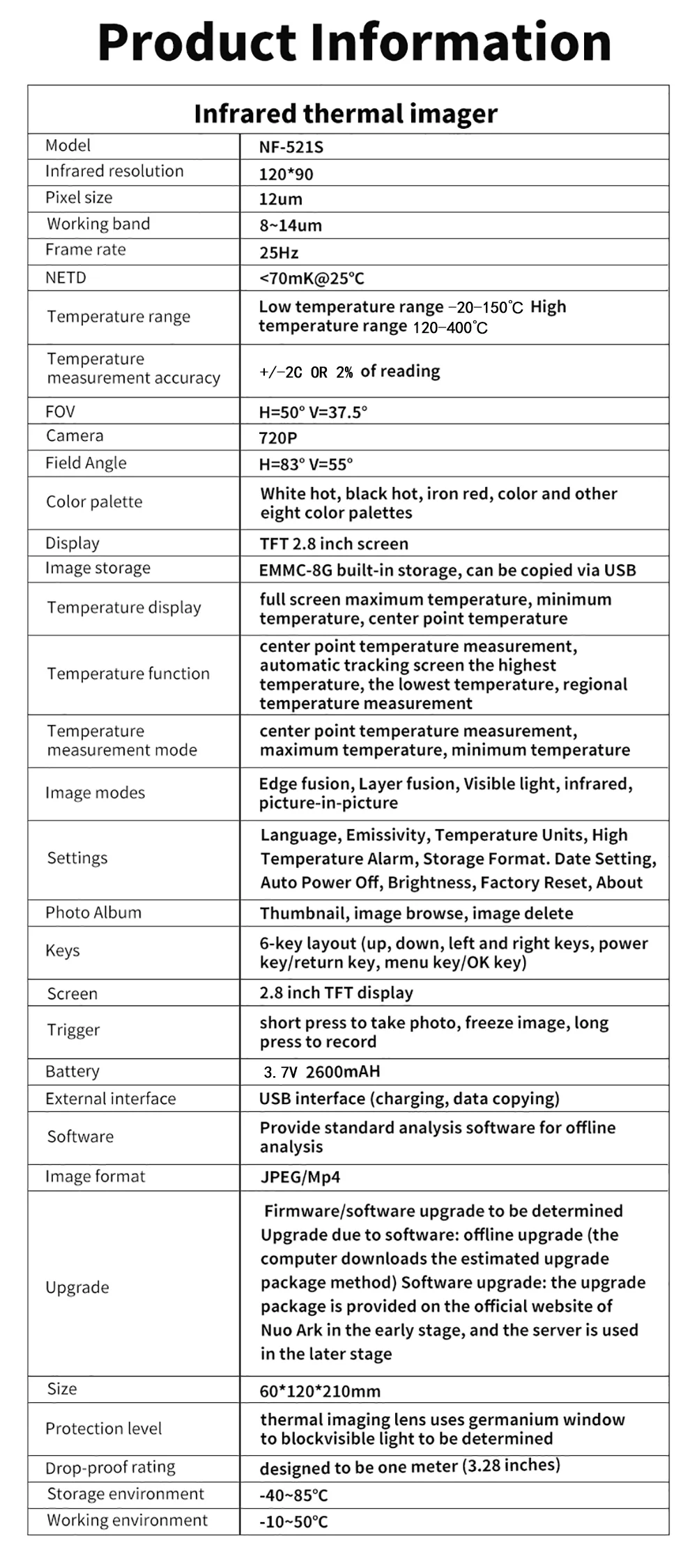 NOYAFA Thermal Imager,Thermal Camera  Vision Infrared 120 x 90 Handheld Definition Thermal NF-521S Professional IR Thermal x 90 IR Thermometer x 192 IR HAVOU PAPAPI 256 x 192 dsfen LAOSHE