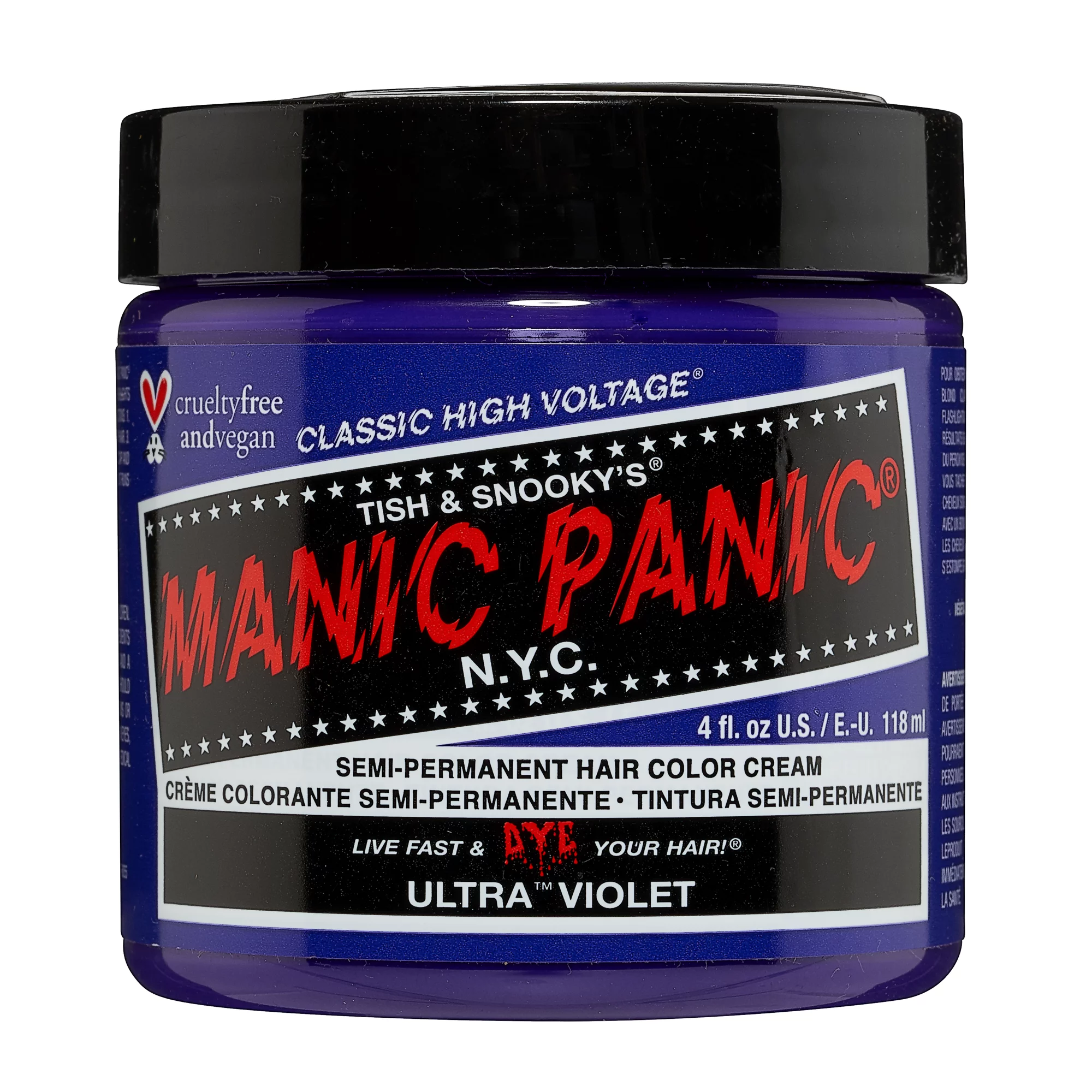 MANIC PANIC ULTRA VIOLET Classic High Voltage Semi-Permanent Hair Color, 4 fl oz