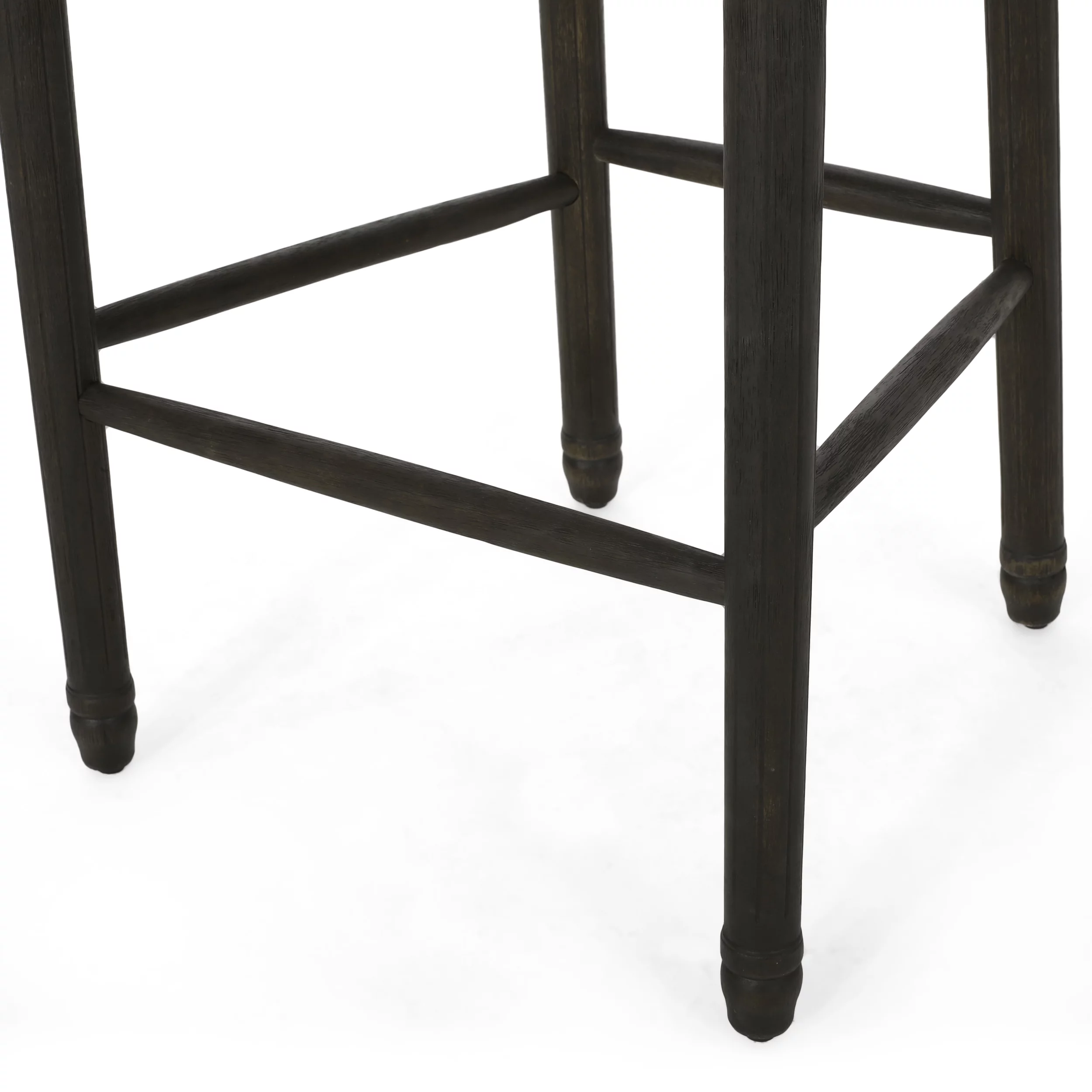 Noble House Chardean Upholstered Wood Barstools, Set of 2, Charcoal