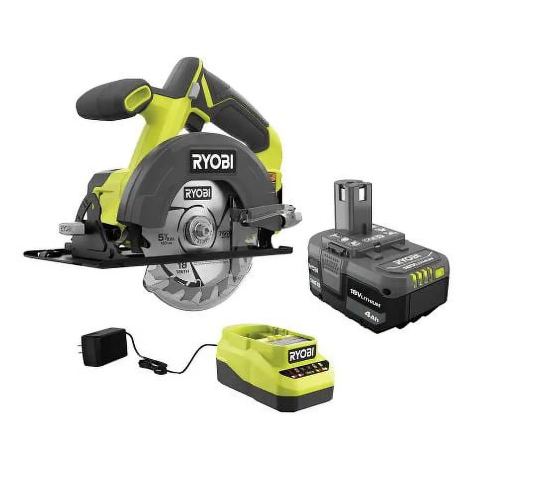 RYOBI ONE+ 18V Cordless 5-1/2 in. Circular Saw Kit with 4.0 Ah Battery and Charger