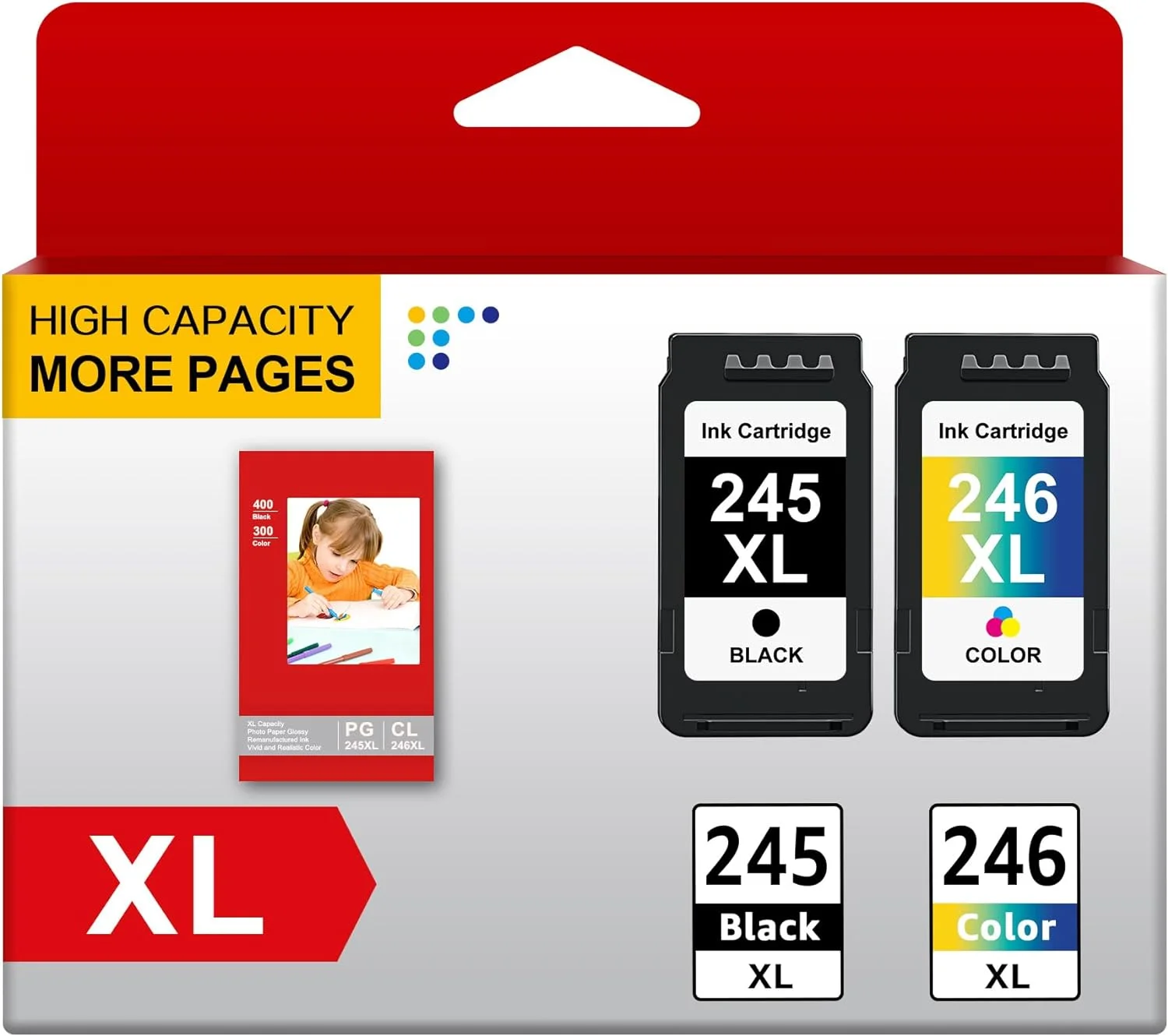 245XL 246XL Ink Cartridge Replacement for Canon Ink Cartridges 245 and 246 PG-245XL CL-246 Used in Canon PIXMA MG2522