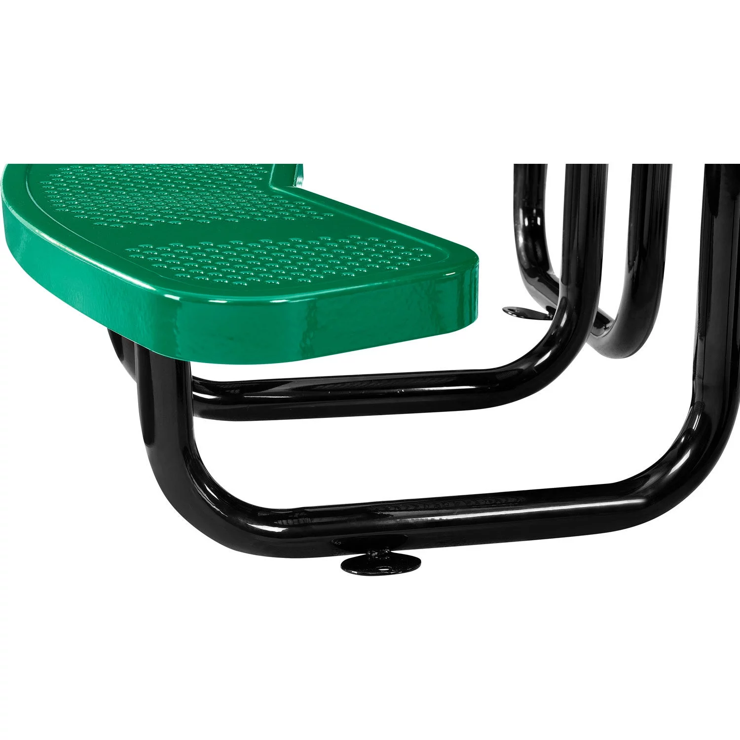 Global Industrial 262078KGN 46 in. Childs Round Outdoor Steel & Perforated Metal Picnic Table, Green