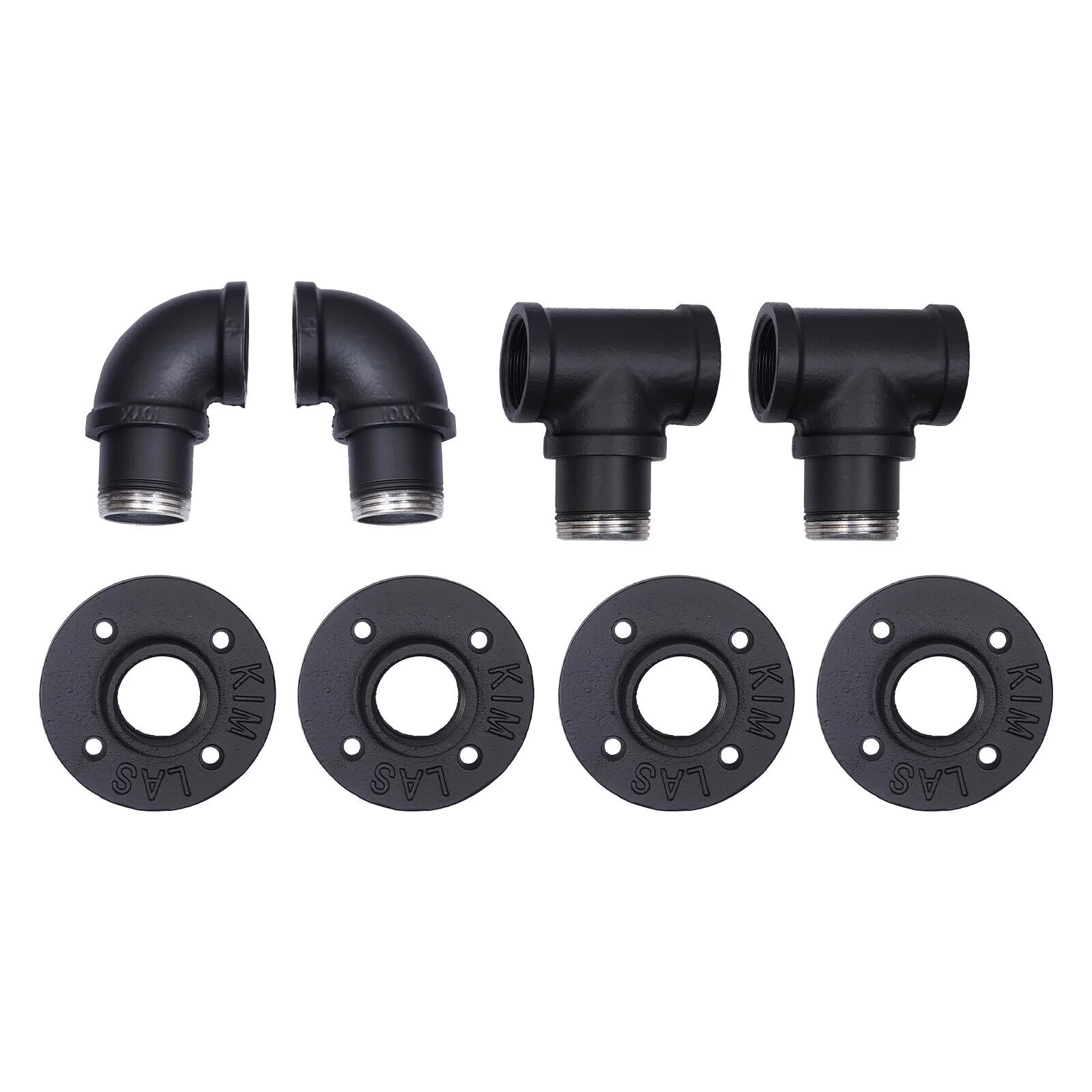 12ft Handrail Pipe, Stair Handrail Staircase Wall Mount Handrail Iron Pipe 3 Sections