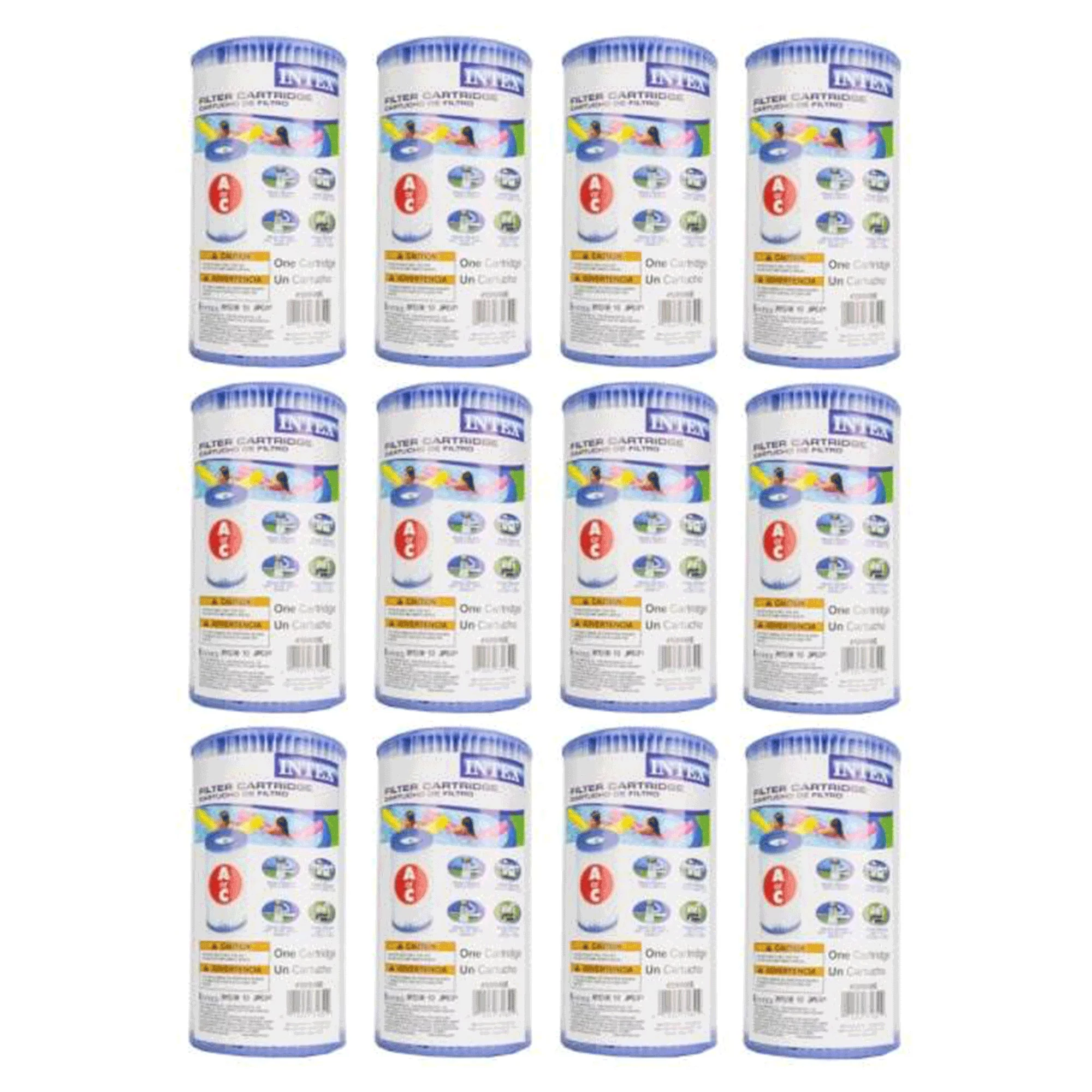 Intex 530 GPH Easy Set Pool Filter Pump w/ GFCI & 12 Type A Filter Cartridges