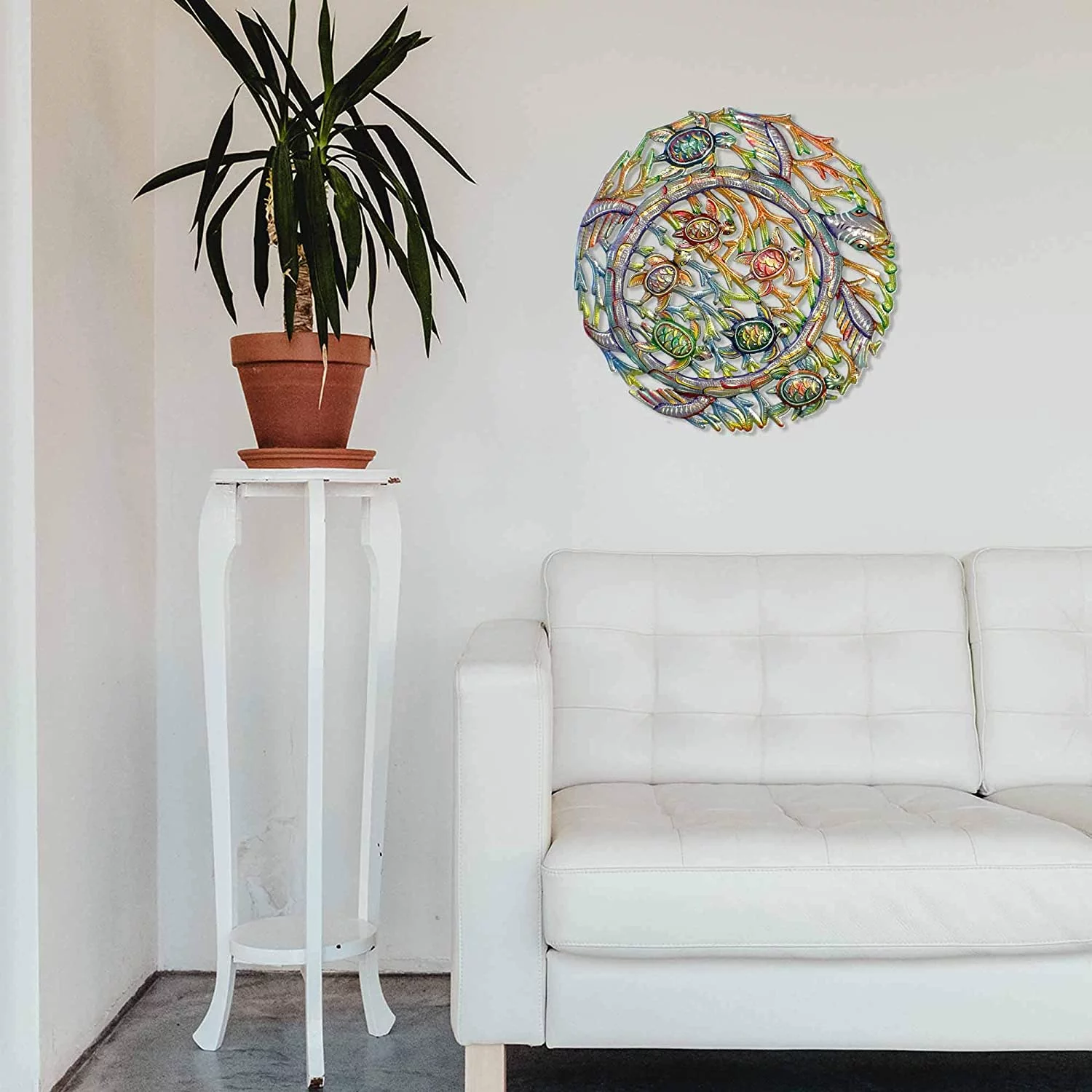 Haitian Recycled Steel Oil Drum, Metal Hanging Wall Art, 23