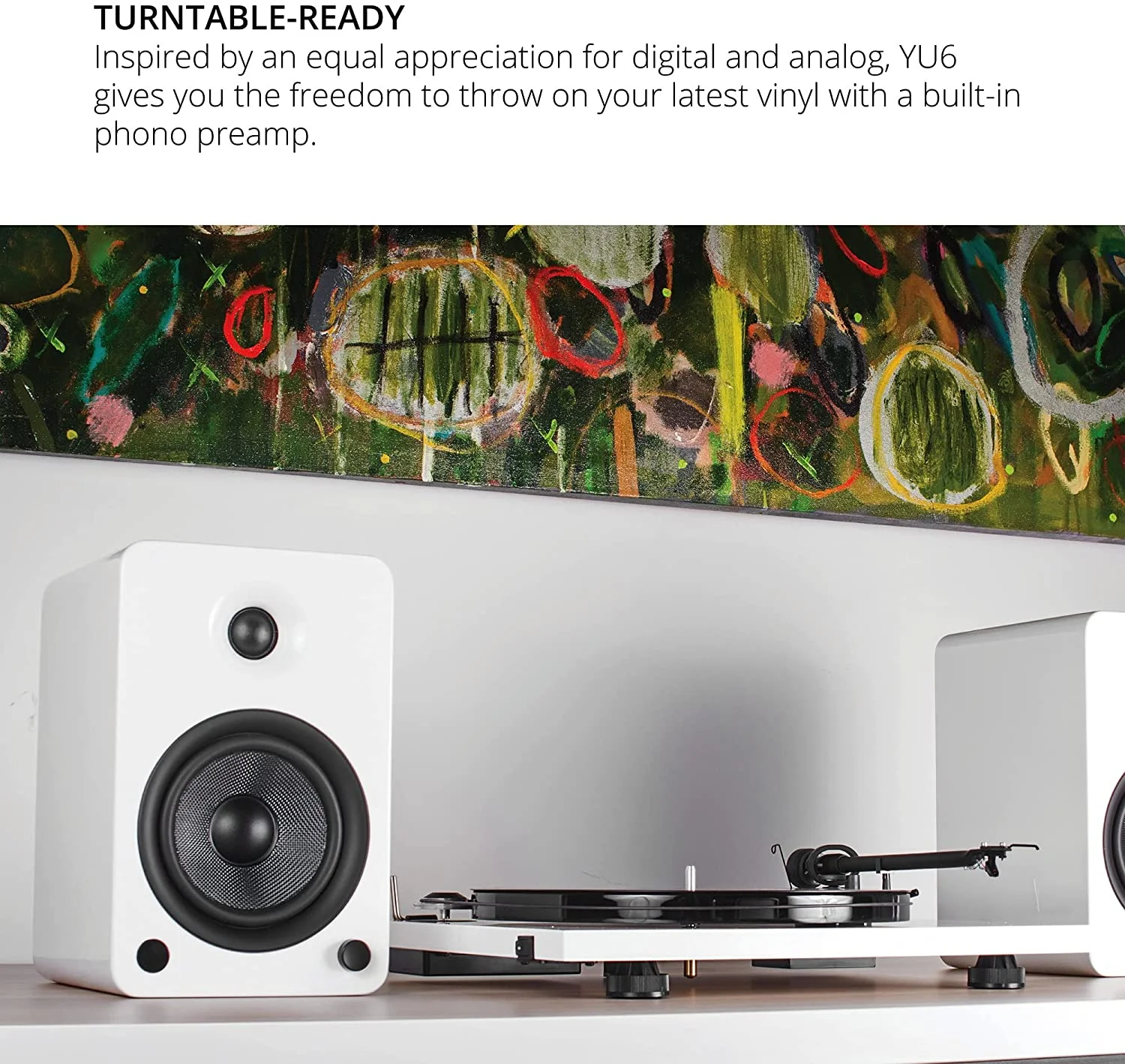 Kanto YU6MW 200W Bookshelf Speakers with Bluetooth - Matte White (Pair) with Kanto SP26PLW 26