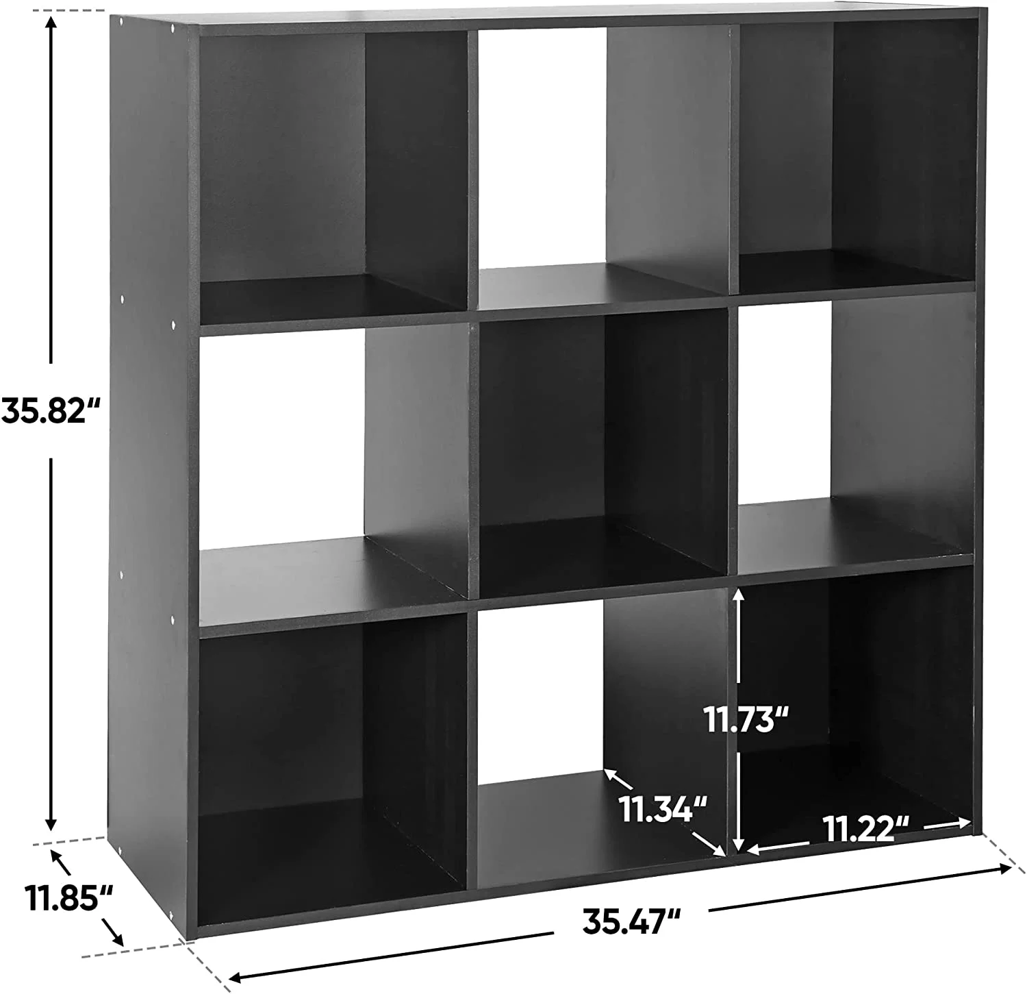 3-Tier Storage Shelves With Removable Back Panels, Wooden Opening Bookshelves For Living Room, Home Office, Bedroom, Dark Brown