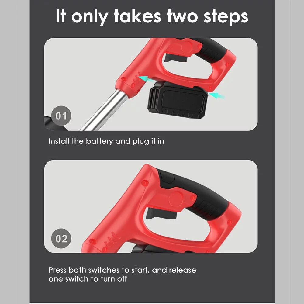 Paddsun Electric Weed Wacker Battery Powered 24V 2000mAh, Weed Wacker Cordless Edger Trimmer Lawn Edger Grass Trimmer Height Adjustable Mini-Mower