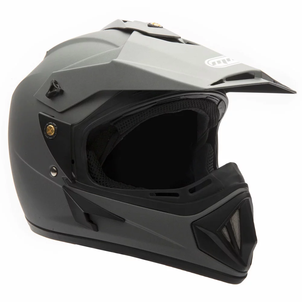 Motorcycle Helmet Off Road MX ATV Dirt Bike Motocross UTV - Matte Gray (x-Large)