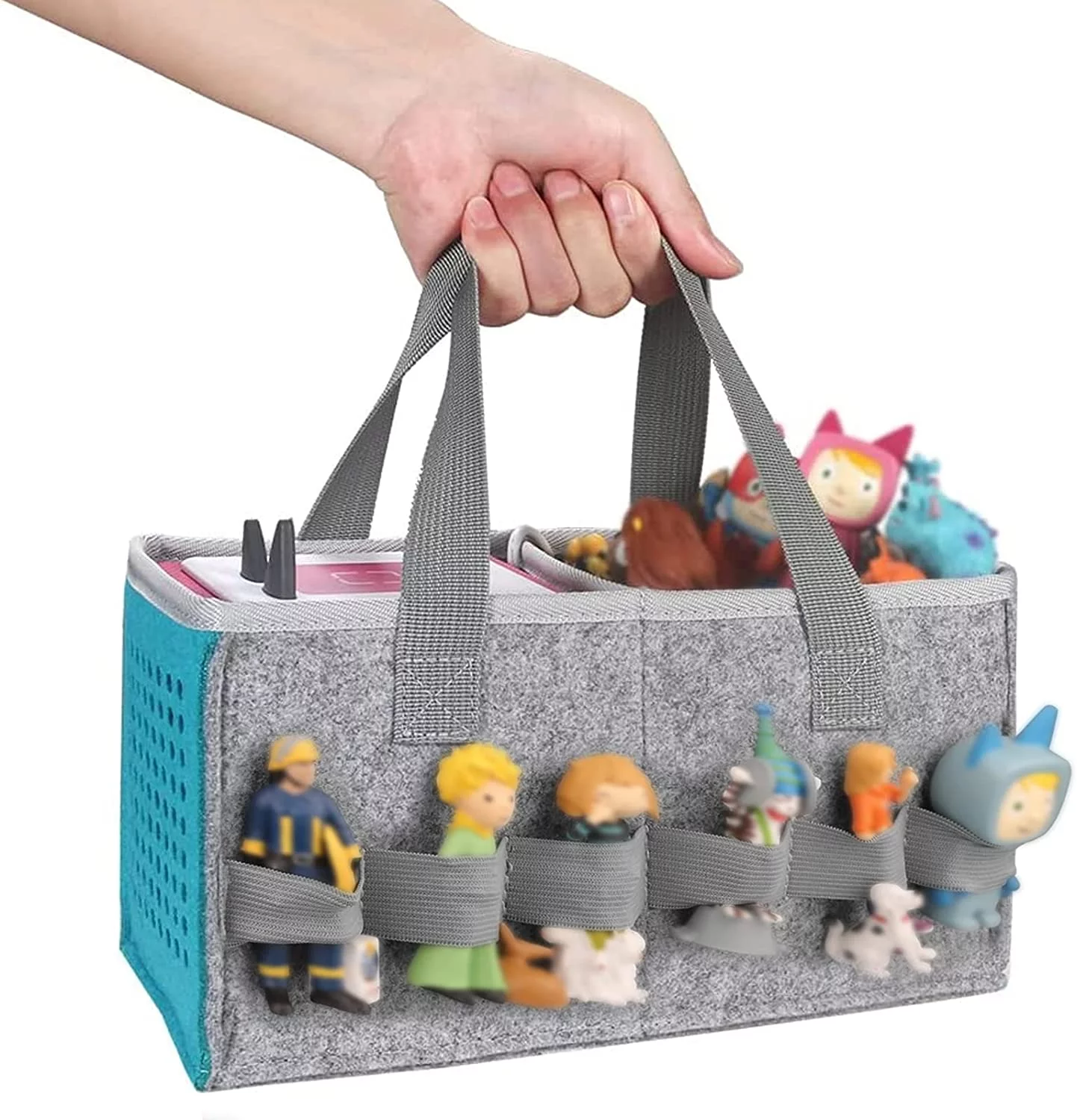 Champhox Storage Bag for Tonie box Starter Set and Ton ies Figurine, Protective Organizer Holder for Tonie box Accessories, Carrying Bag for Tonie box, Ton ies Carrier (Blue)