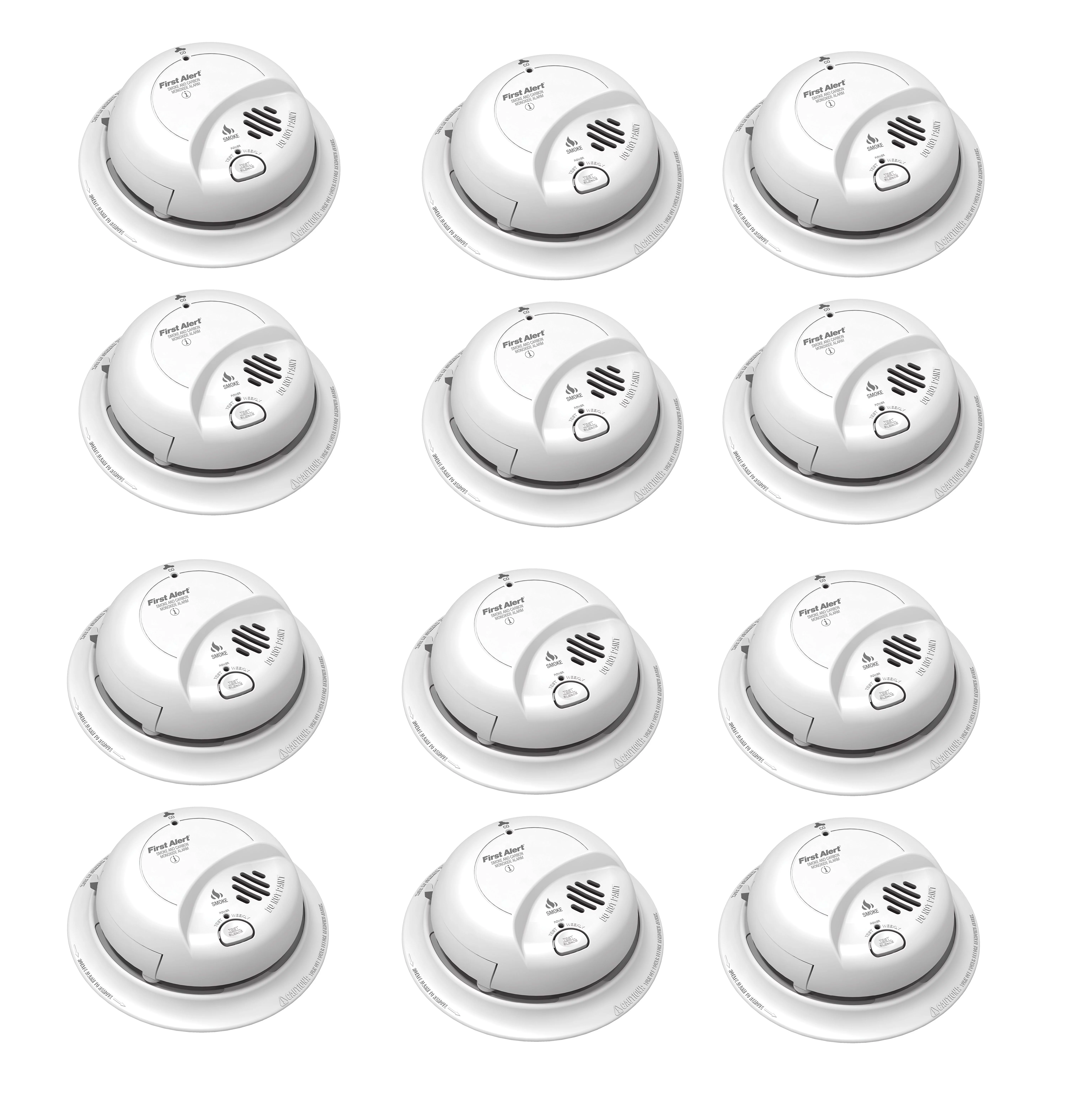 First Alert Direct Wire Combination Smoke And Carbon Monoxide Detector, 120 Volt With 9 Volt Battery Back Up - 12 Pack