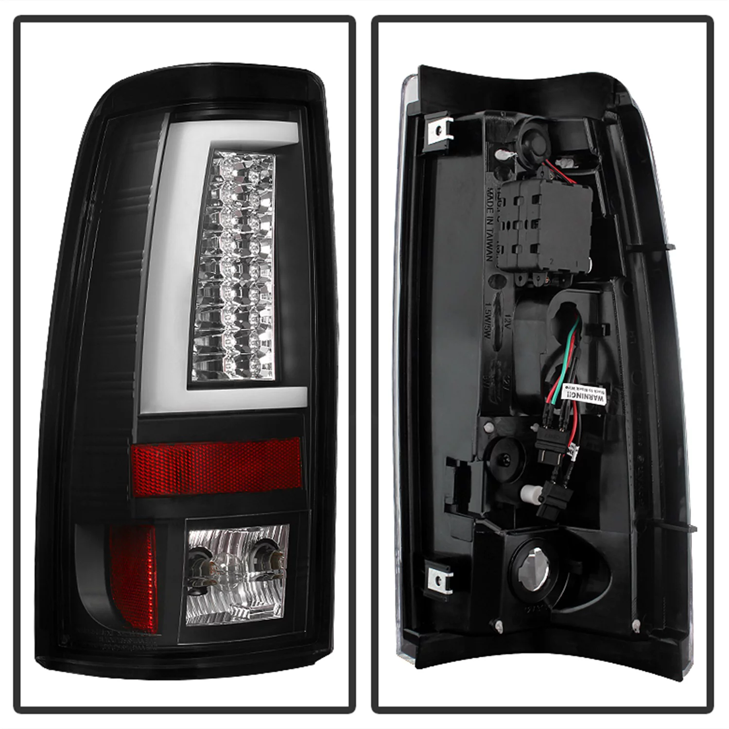 Spyder Chevy Silverado 1500/2500 99-02 (Not Fit Stepside) / GMC Sierra 1500/2500/3500 99-03 Version 2 LED Tail Lights - Black Fits select: 1999-2001 CHEVROLET SILVERADO, 2002-2007 GMC NEW SIERRA