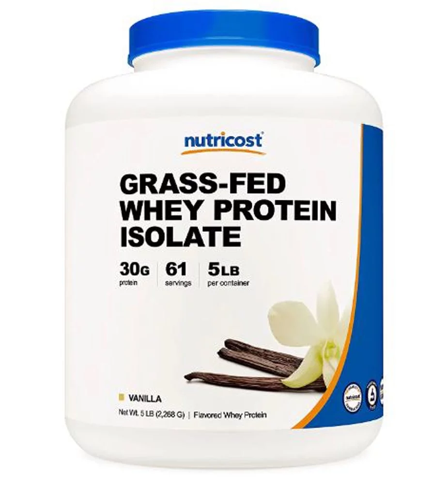 Nutricost Grass-Fed Whey Protein Isolate Vanilla -- 5 lbs