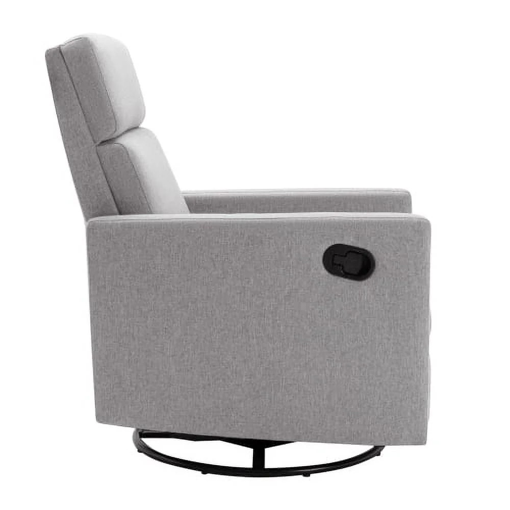 ZJbiubiuHome Modern Upholstered Rocker Nursery Chair Plush Seating Glider Swivel Recliner Chair  Gray