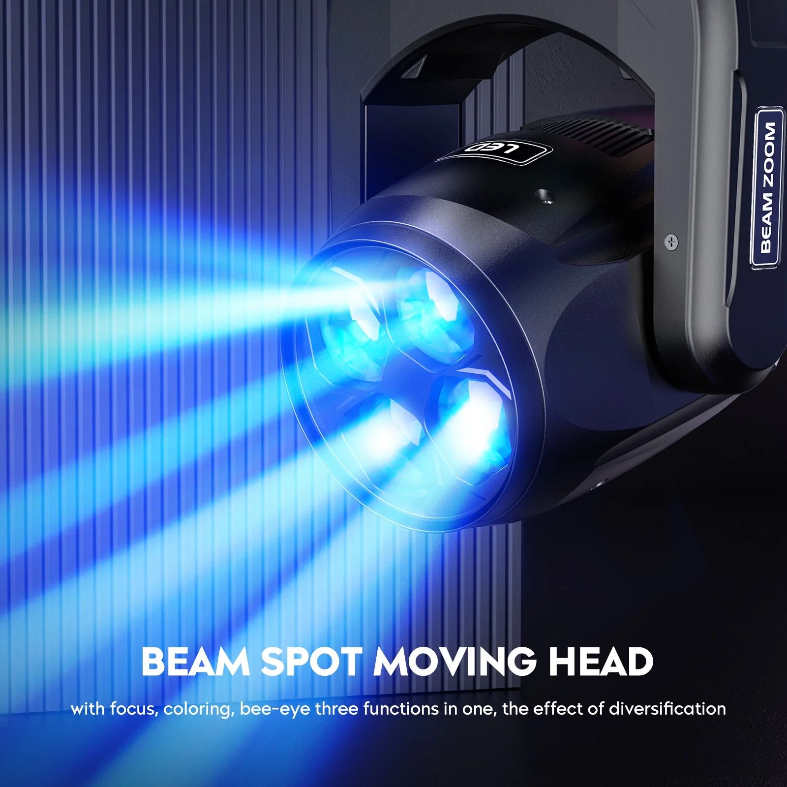 160W DJ Moving Head Lights 4-in-1 Zoom Effect Stage Light DMX-512 16 Channels Strobe Stage Lighting Sound Activated Spotlight RGBW for Party KTV Pub Bar Show Wedding