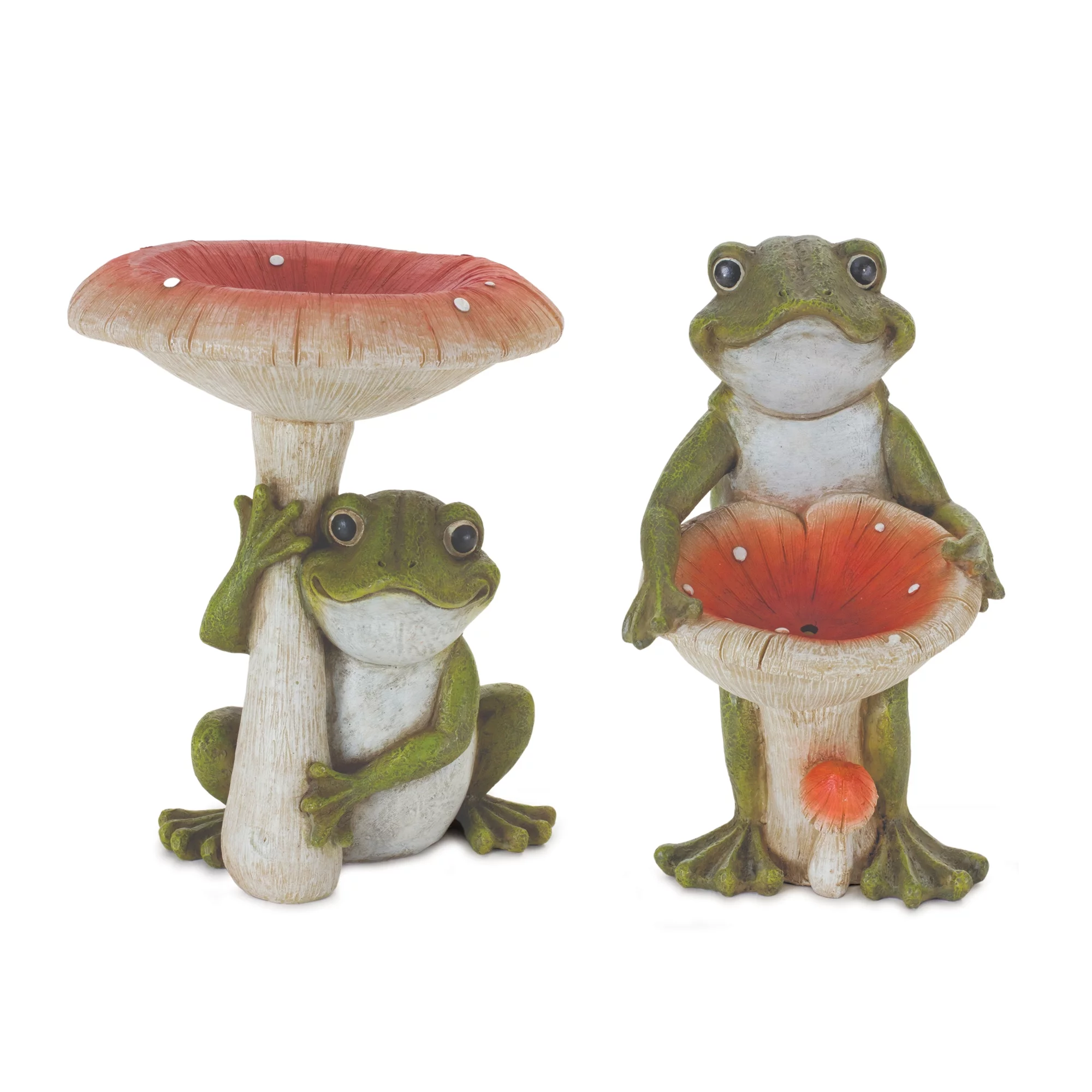 Melrose Set of 2 Garden Frog with Mushroom Tabletop Figurines 10