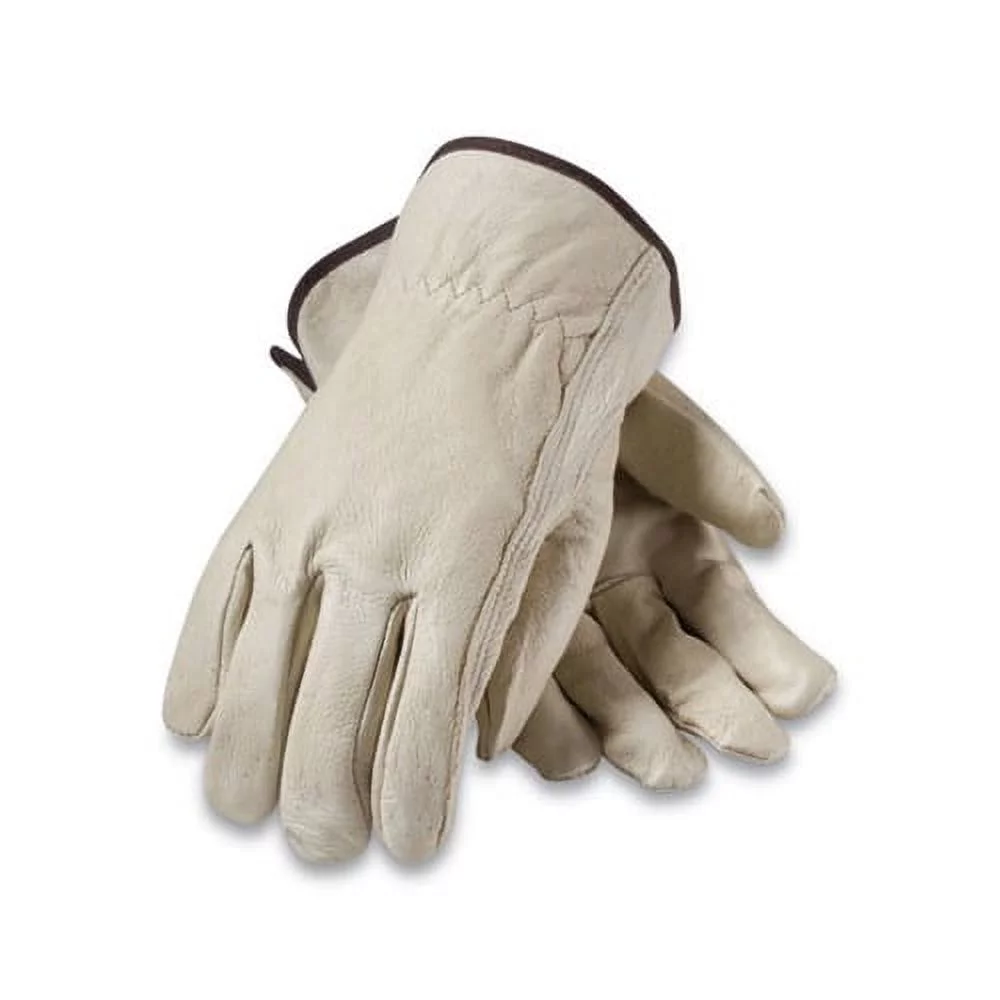 Top-Grain Pigskin Leather Drivers Gloves Economy Grade, Medium, Gray