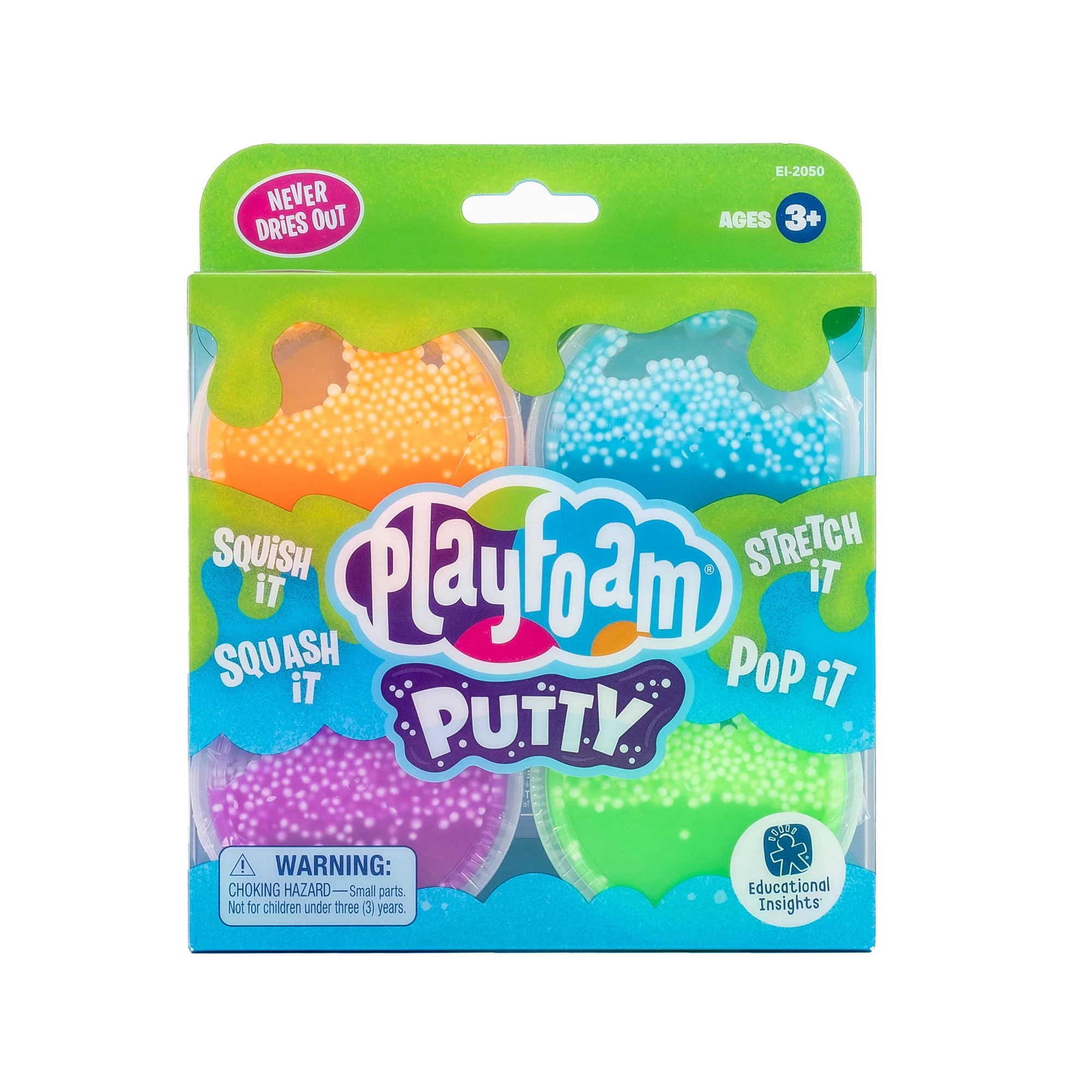 Educational Insights Playfoam Putty 4-Pack, Fidget, Sensory Toy, Boys & Girls, Ages 3, 4, 5+