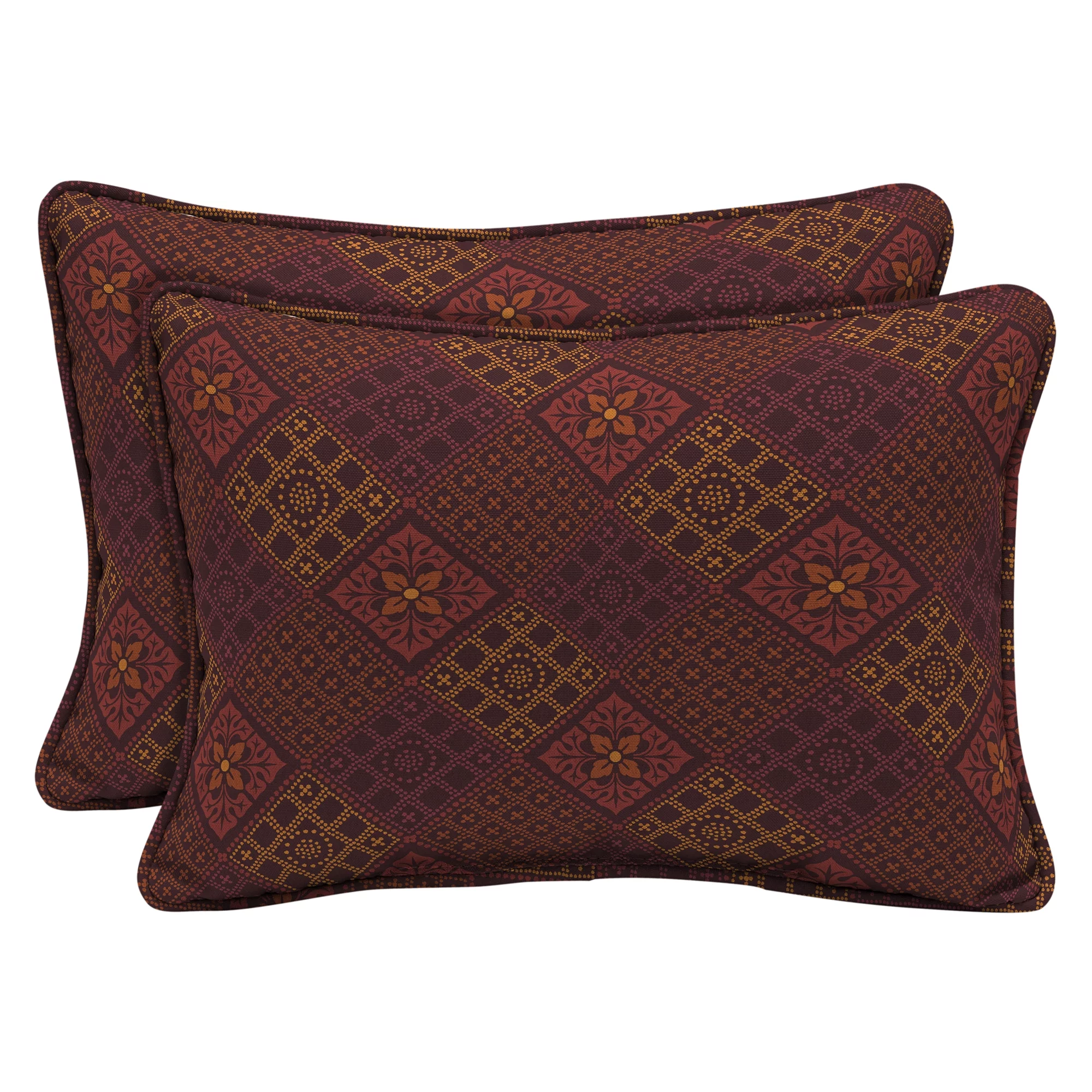 Arden Selections Azulejo Southwest 15 x 22 in. Outdoor Lumbar Pillow, 2 pack