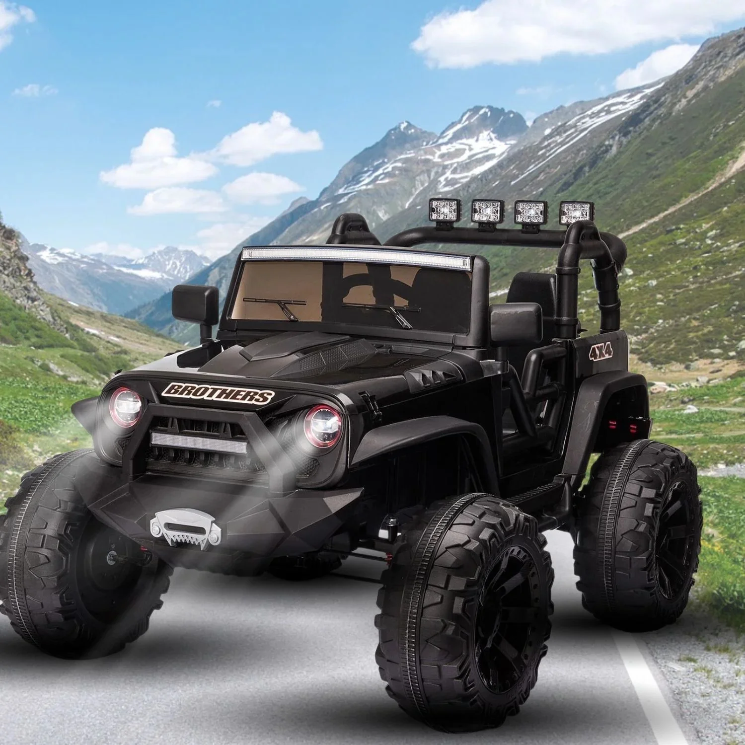 Premium 24V Electric Kids Ride-On Truck with MP3, LED Lights, Remote Control, and 2 Seats - 400W