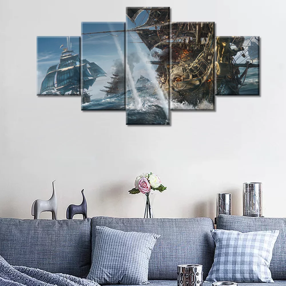 TISHIRON 5PCS Framed Canvas Wall Art Set,60