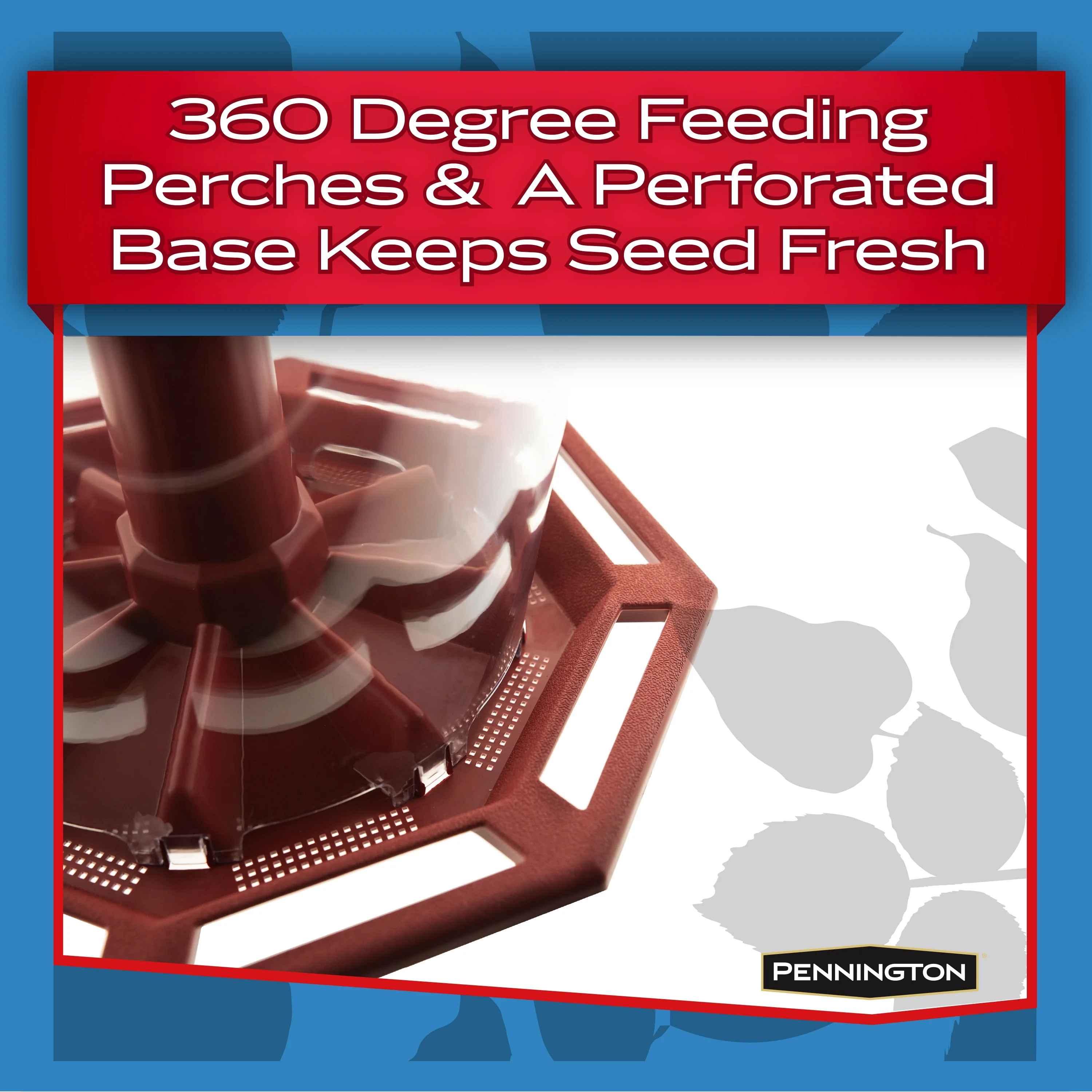 Pennington Earth Smart Red Recycled Resin Grand Ecozebo Wild Bird Feeder,  Jumbo 10 lb. Capacity, 1 Pack