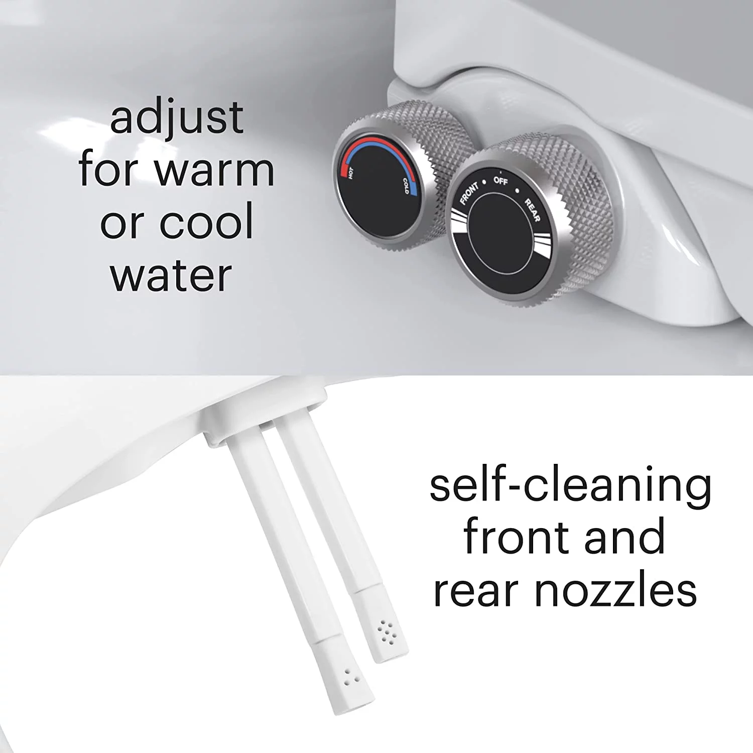 Brondell Bidet Toilet Seat, Elongated, Dual Temperature/Nozzle, S102-EW - White