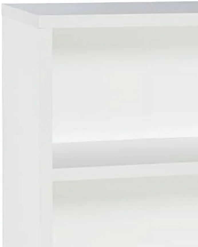 TJUNBOLIFE Bookshelf with 6  Tiers  Adjustable Shelves  Tall Bookcase Hutch  Sturdy Wood With Closed Back Panel  White Finish