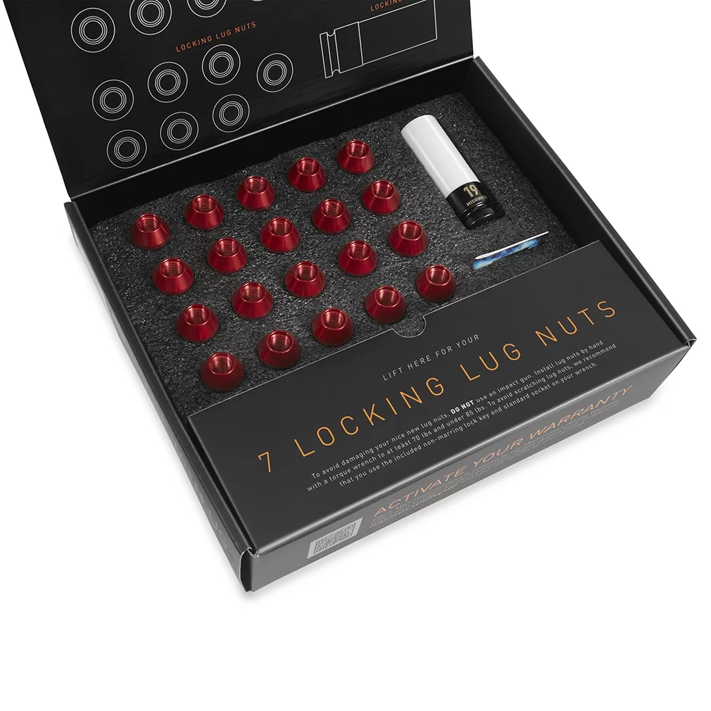 Mishimoto  M12 x 1.5 in. Aluminum Locking Lug Nuts, Neo Chrome - 27 Piece