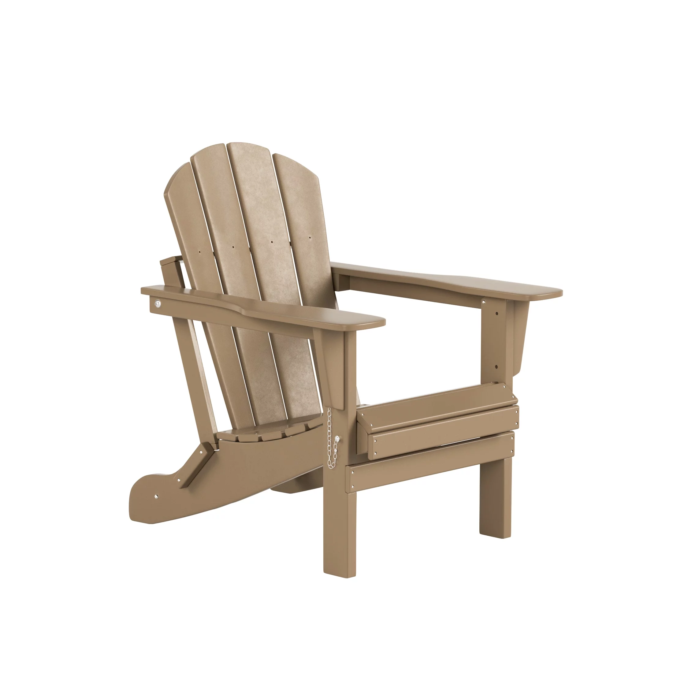 WestinTrends 5-Piece Folding Adirondack Chair Set w/ Square Fire Pit Table Included, Weathered Wood
