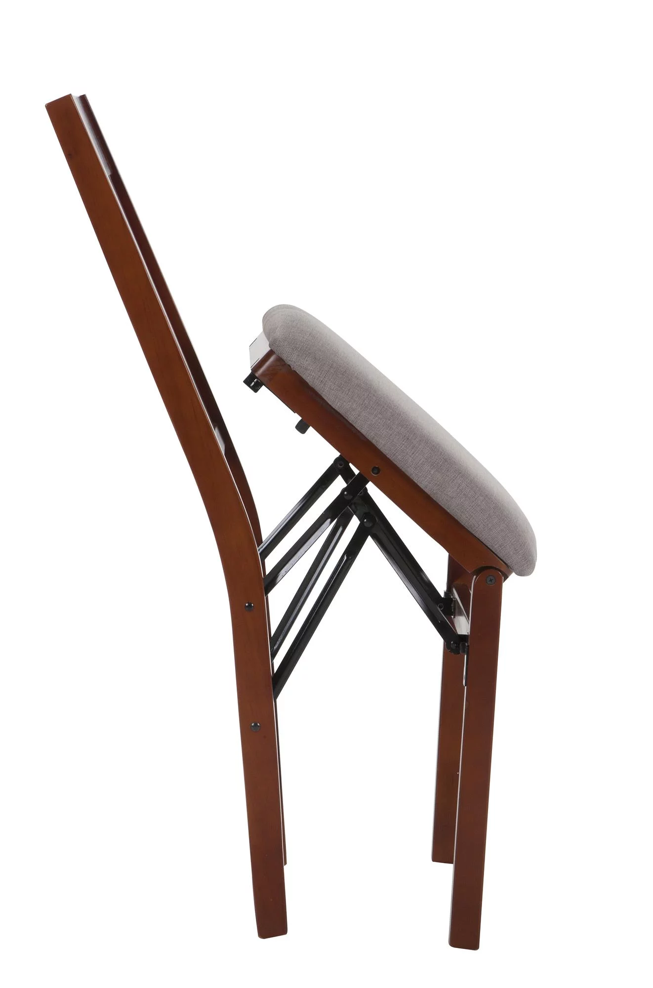 Queer Eye Oliver Mission Back Wood Folding Chair with Fabric Seat, Walnut Brown, 2-Pack